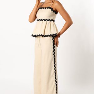 Mollymook Pants - Cream Black