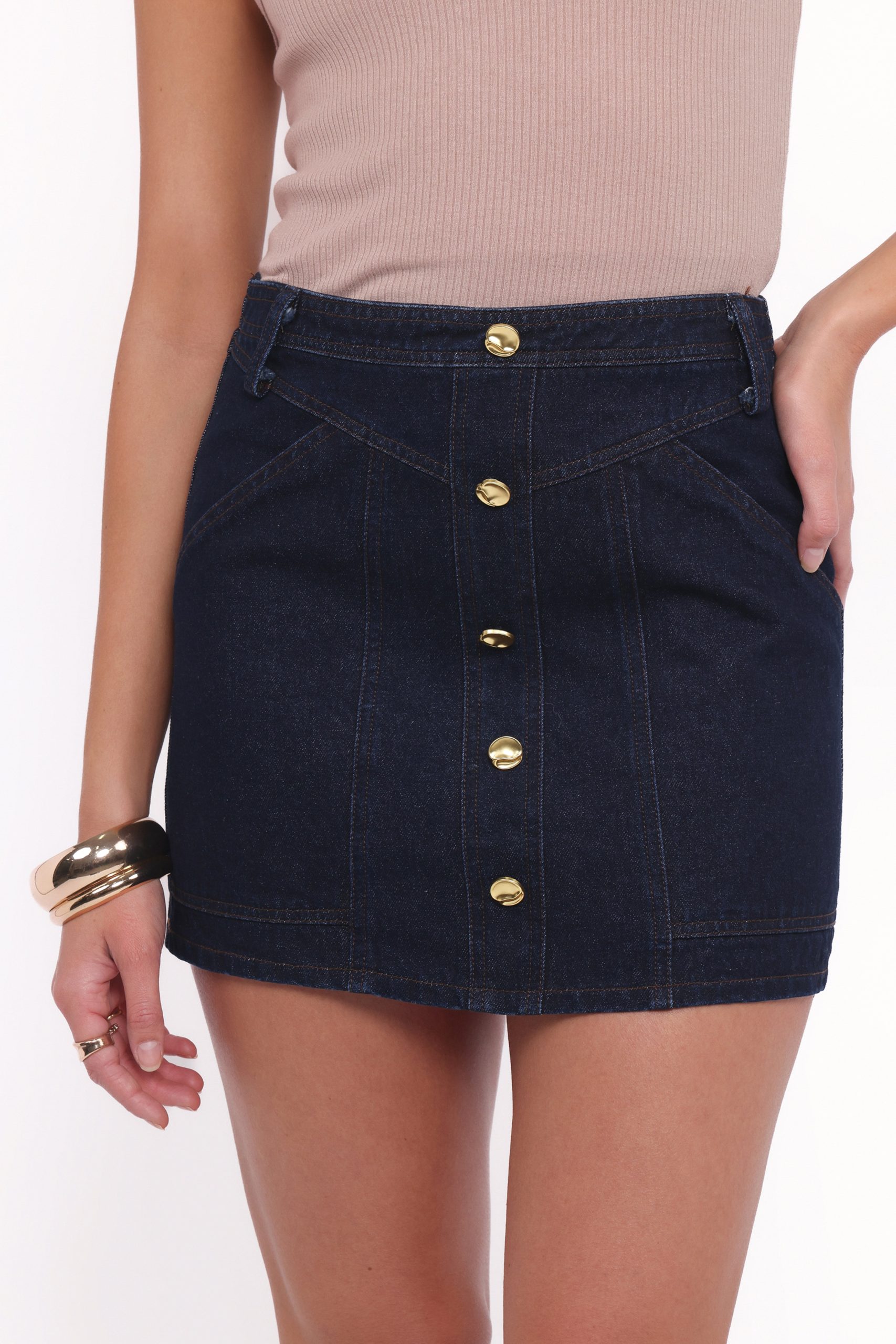 Narla Mini Skirt - Dark Denim - Image 2