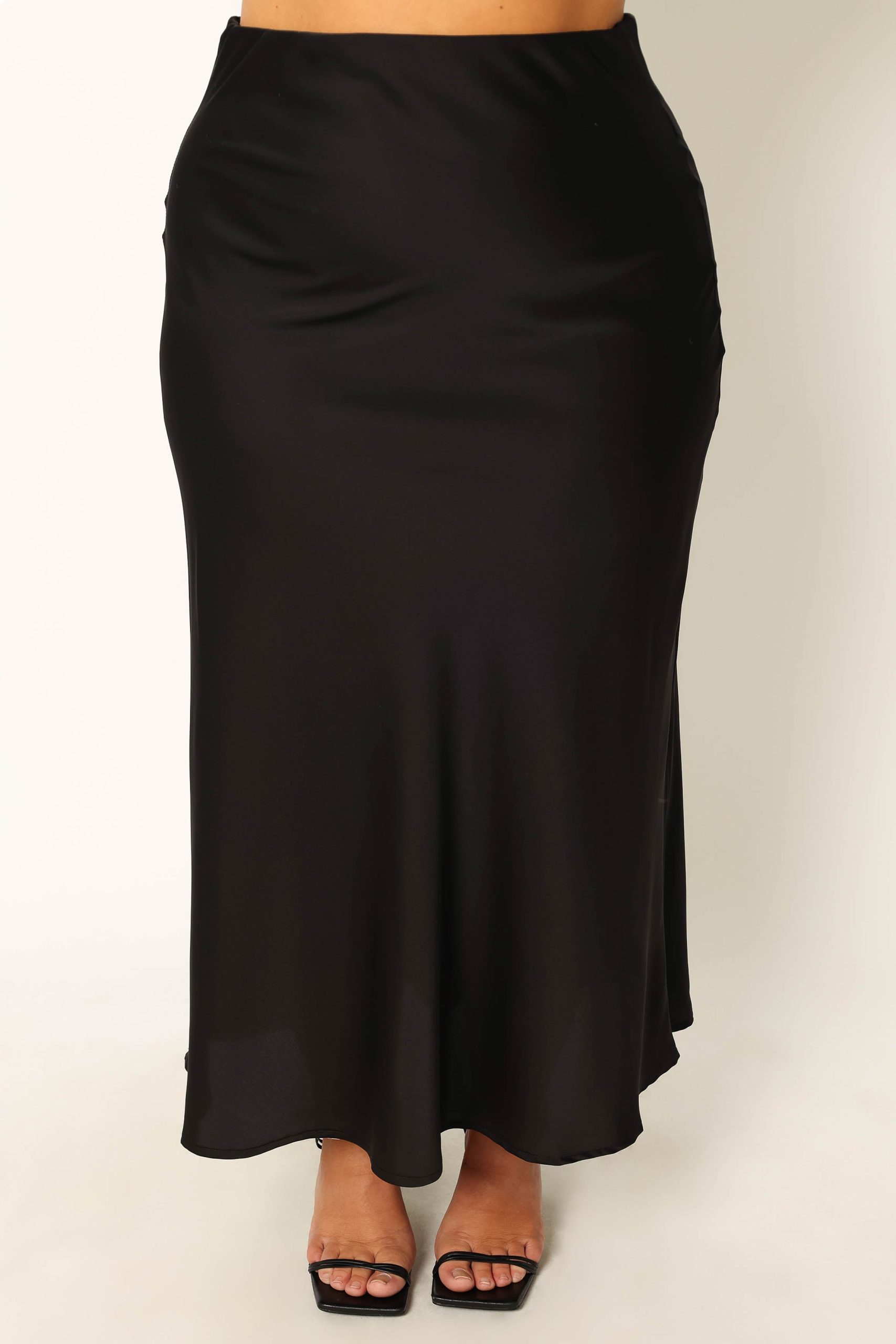 Nellie Satin Midi Skirt - Black - Image 2
