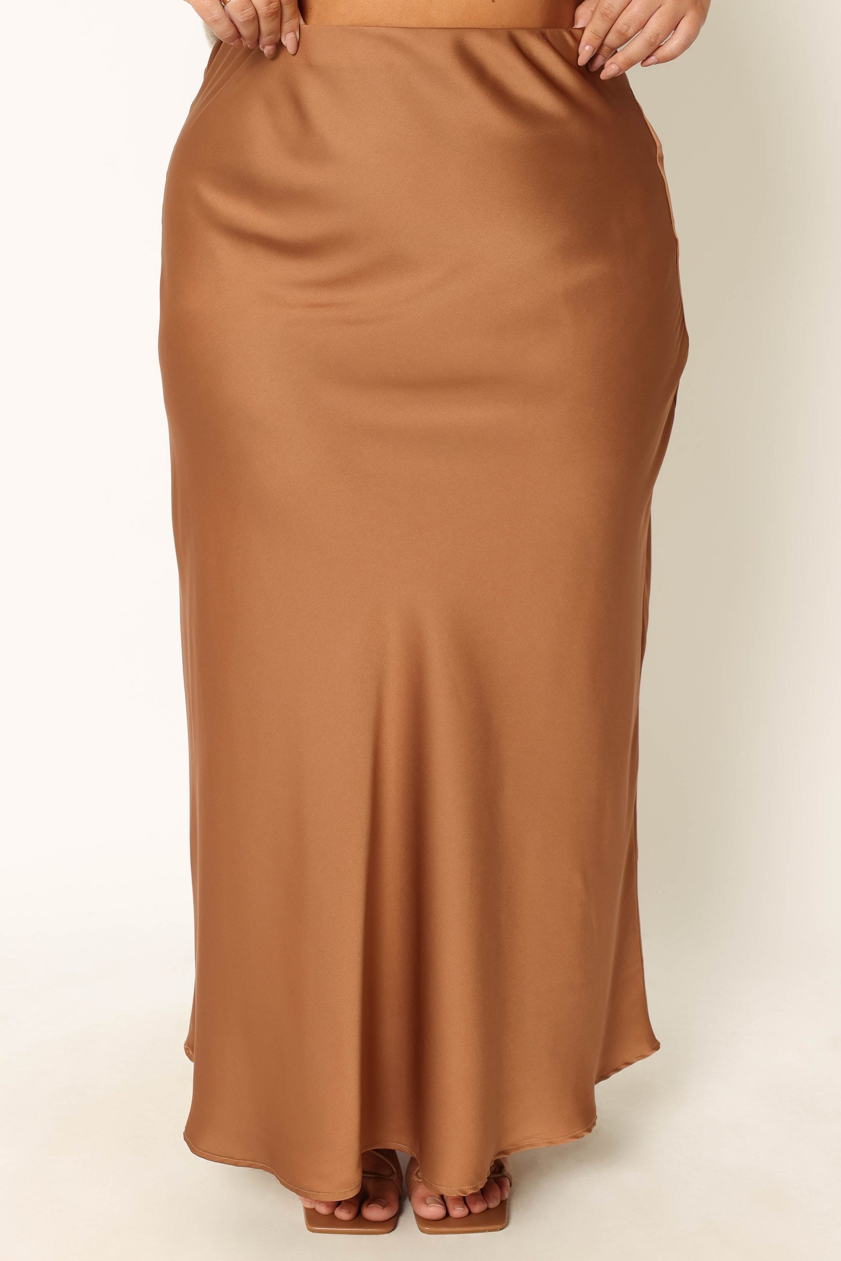 Nellie Satin Midi Skirt - Bronze - Image 6