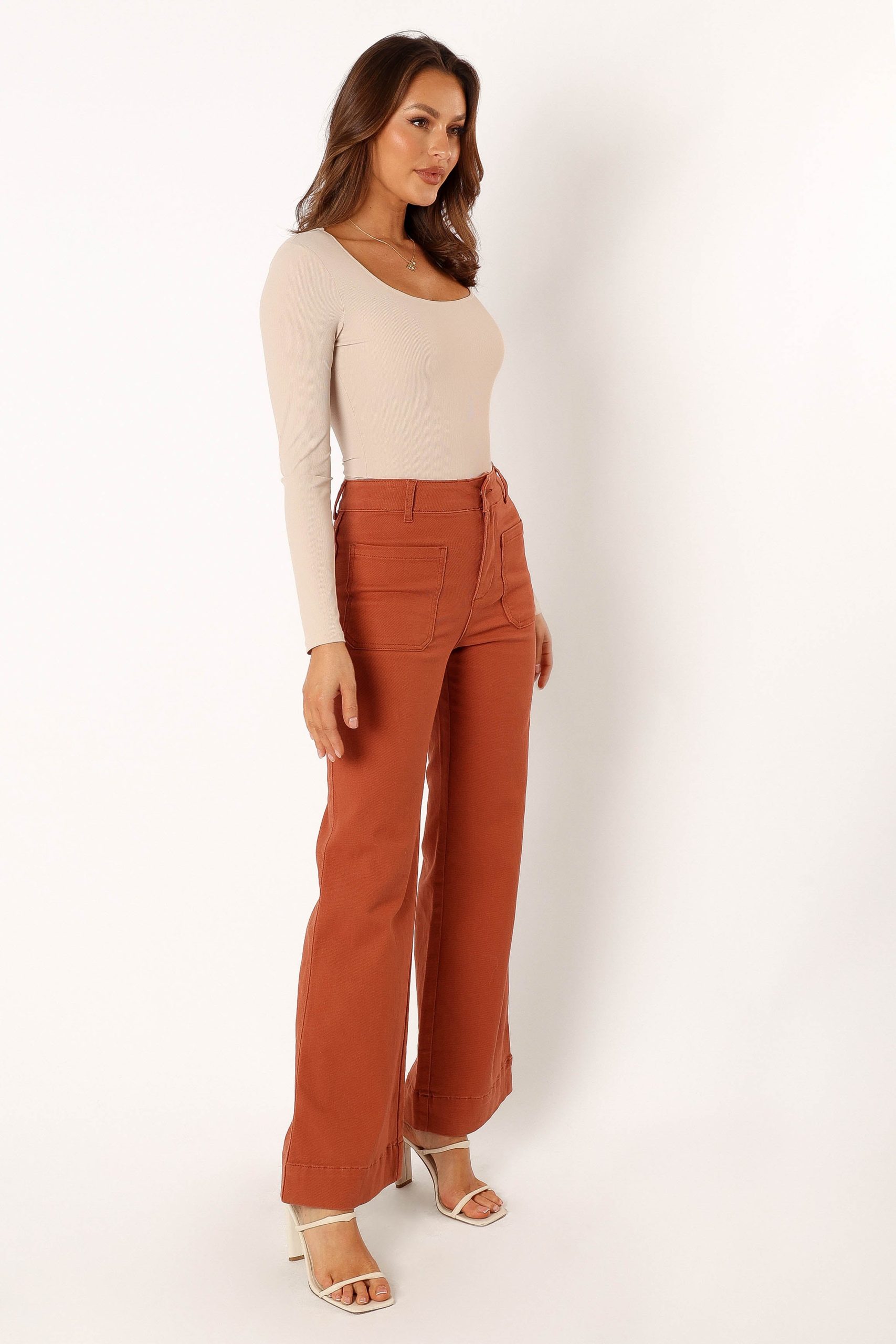 Nico Wide Leg Jean - Tan - Image 3