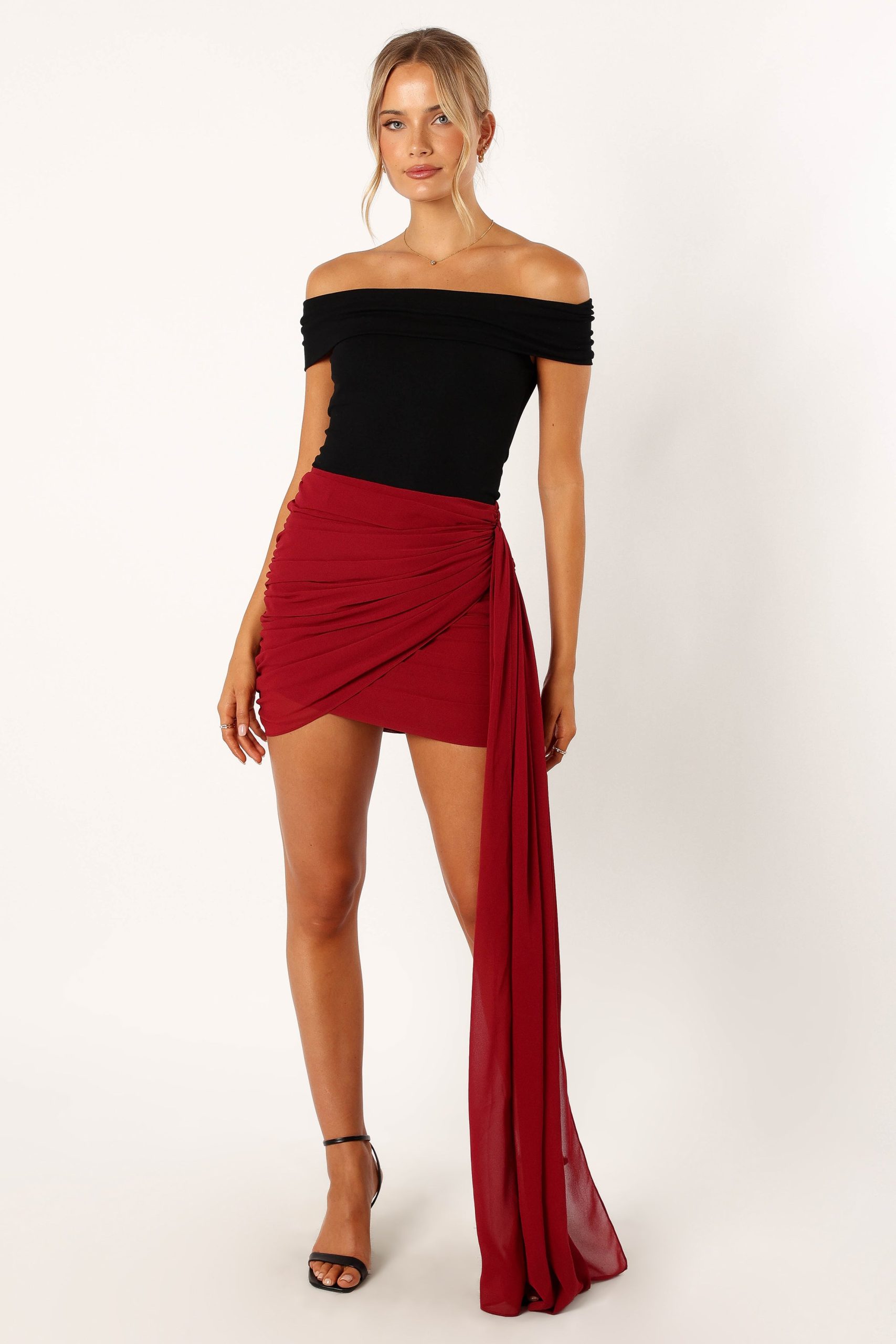 Night Lover Mini Skirt - Merlot - Image 2