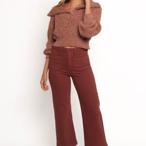 Noah High Rise Wide Leg Jean - Bronze
