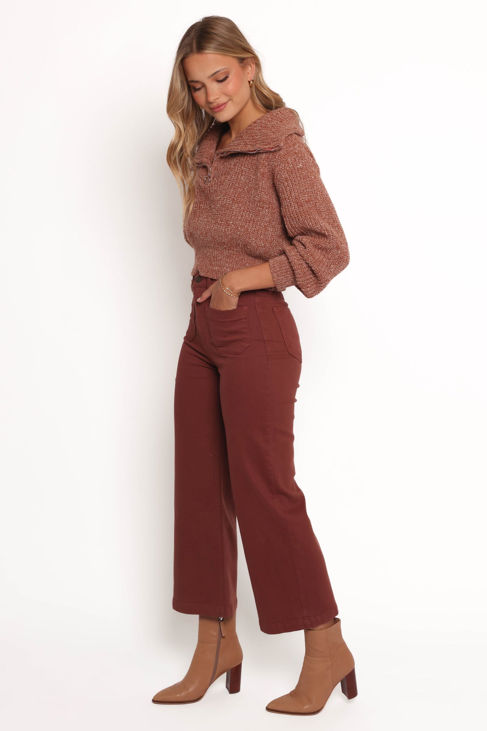 Noah High Rise Wide Leg Jean - Bronze - Image 3