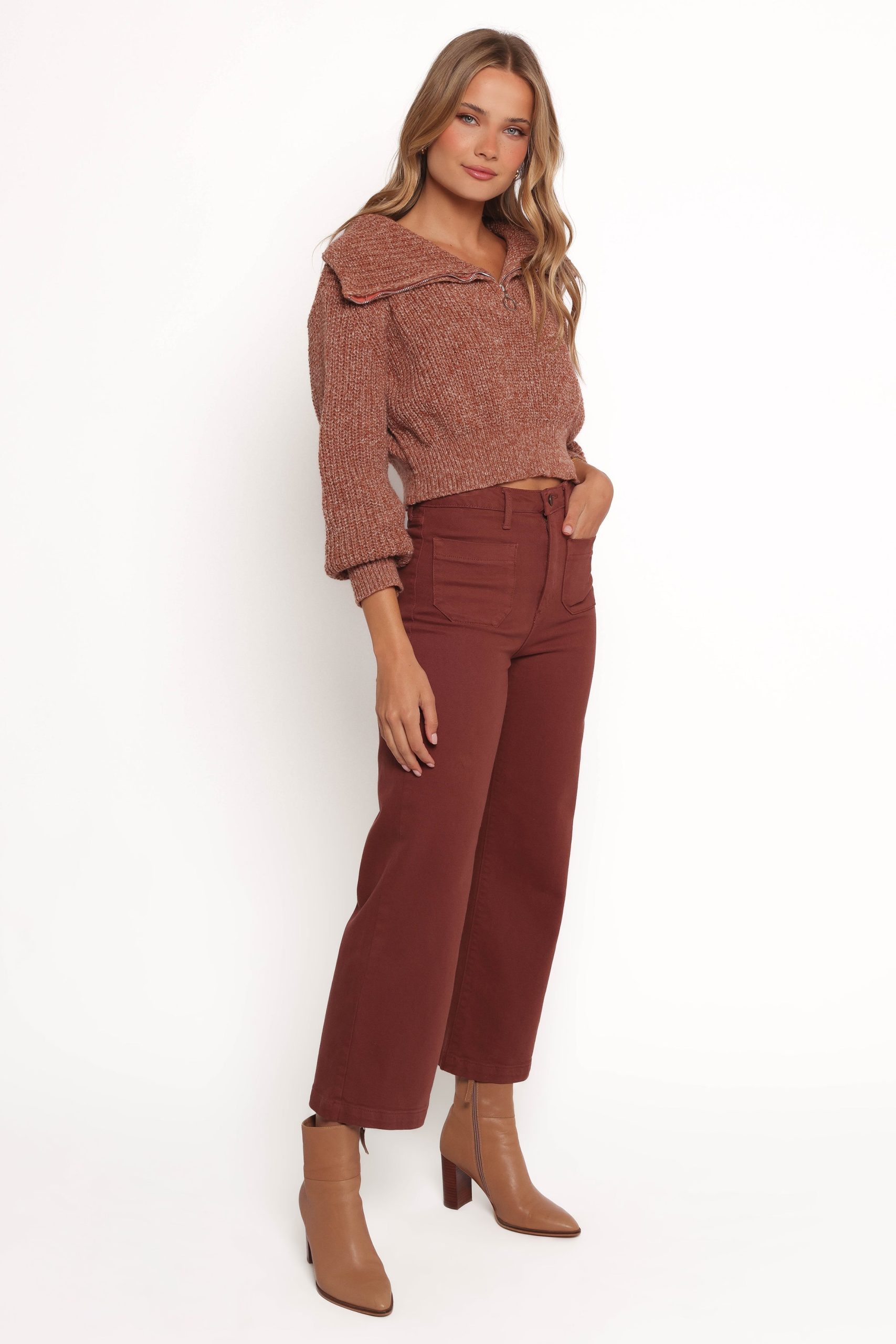 Noah High Rise Wide Leg Jean - Bronze - Image 5