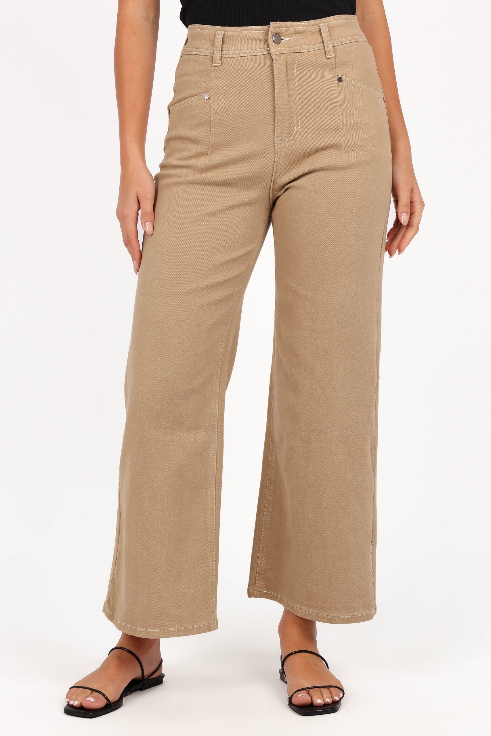 Parson Wide Leg Pant - Taupe - Image 2