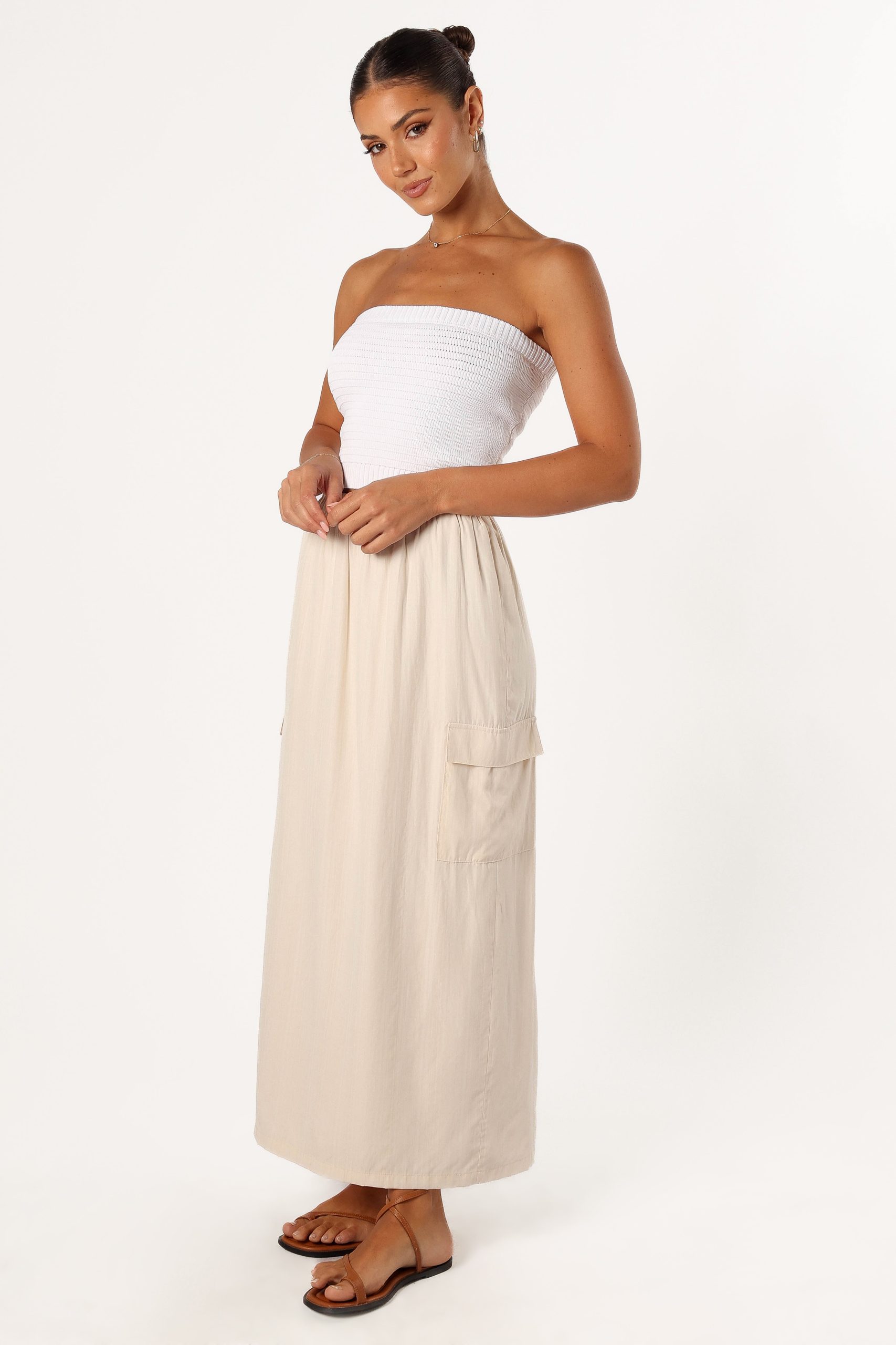 Picilo Long Midi Skirt - Stone - Image 2