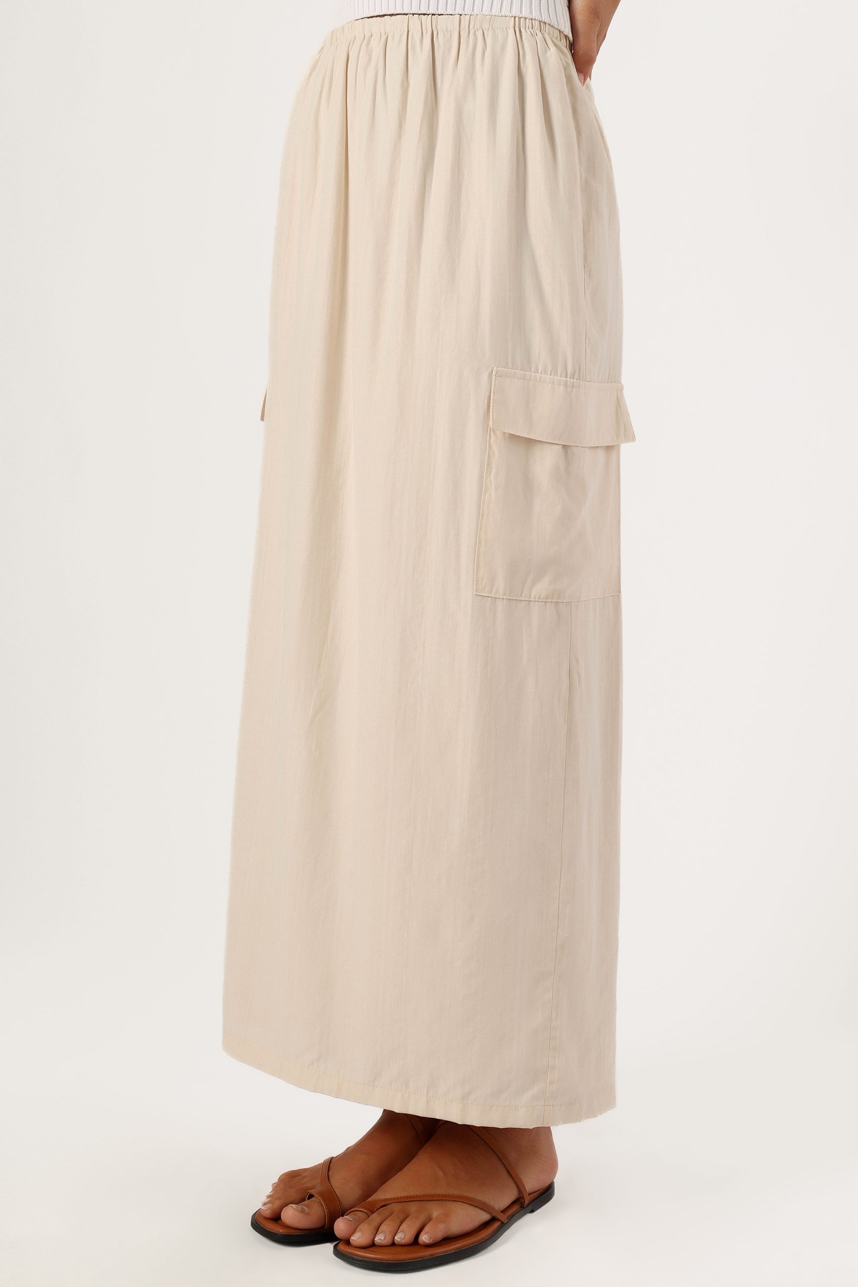 Picilo Long Midi Skirt - Stone - Image 5