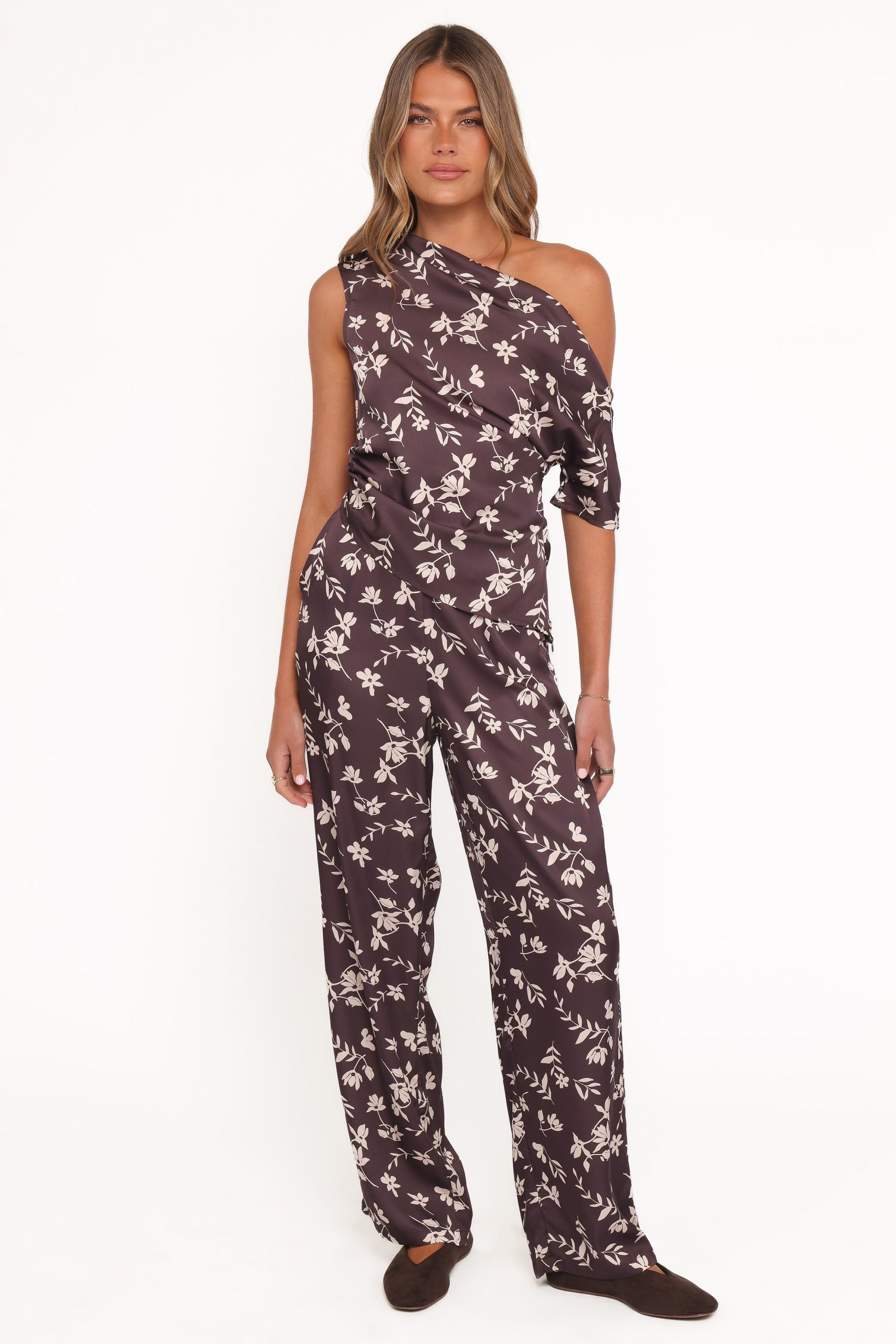 Romola Pant - Brown Cream Floral - Image 6