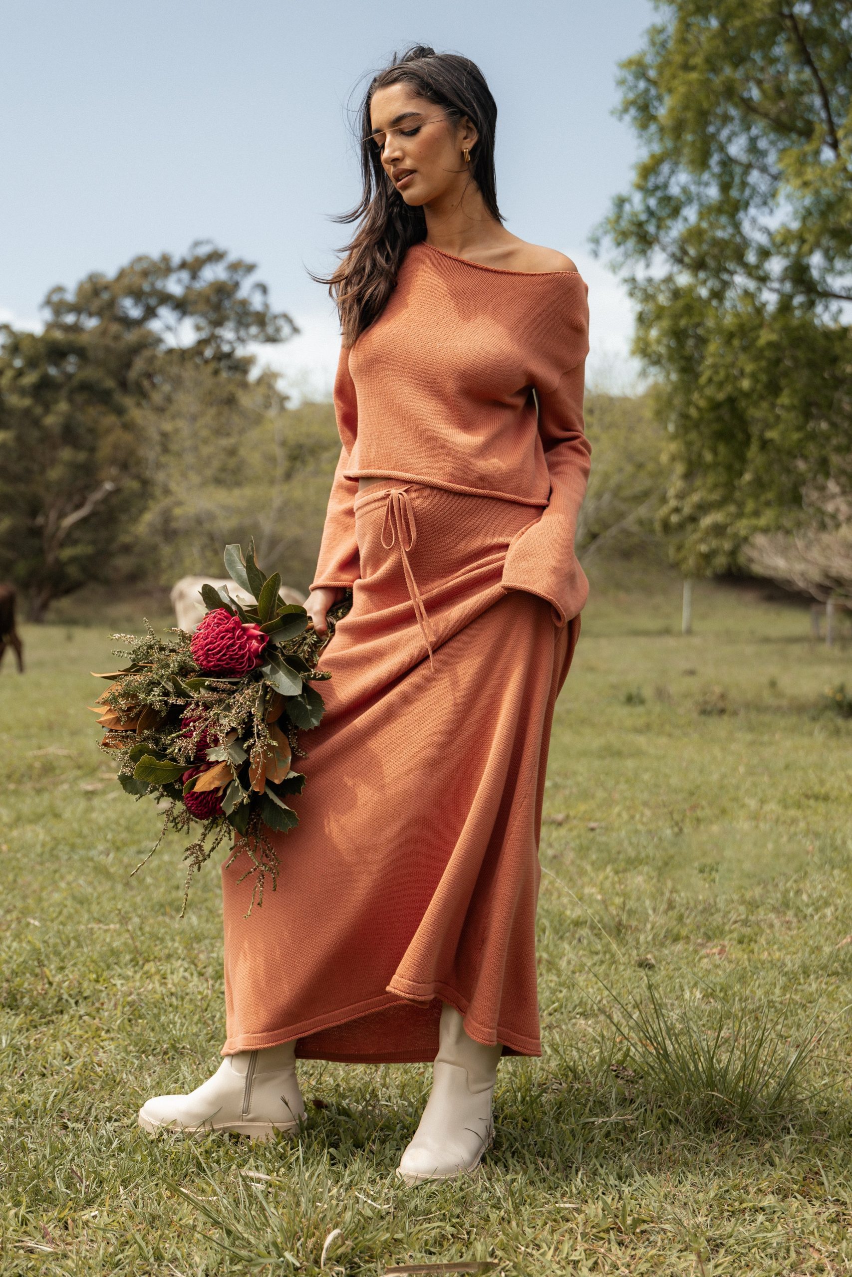 Rooney Knit Skirt - Cinnamon - Image 2