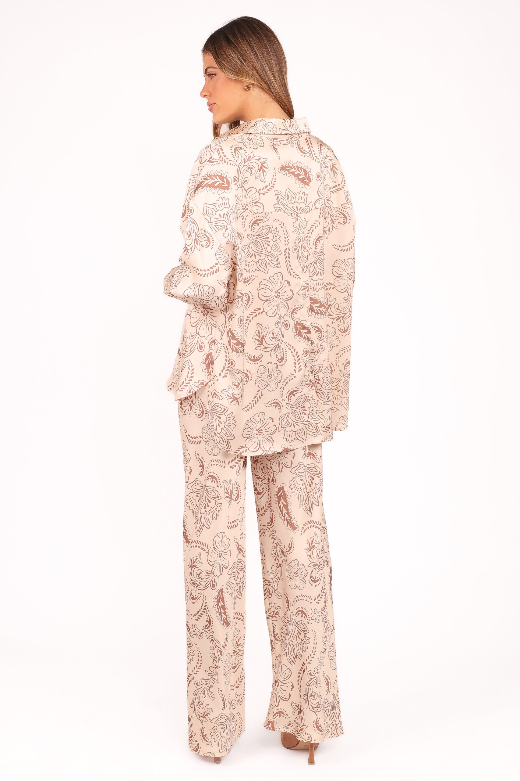 Rosalie Satin Pant - Brown Paisley - Image 5