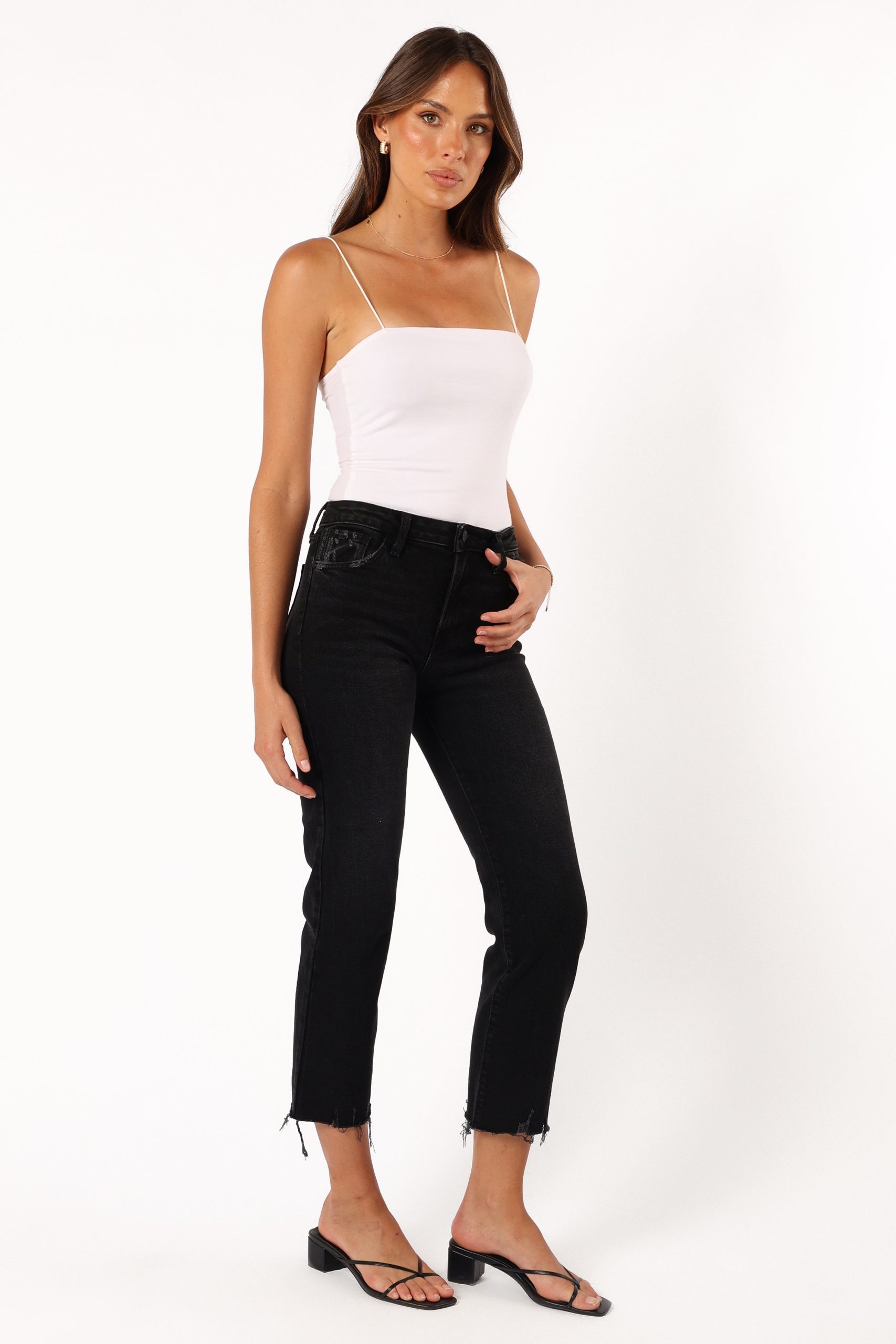 Rowan High Rise Straight Leg Jean - Washed Black - Image 5