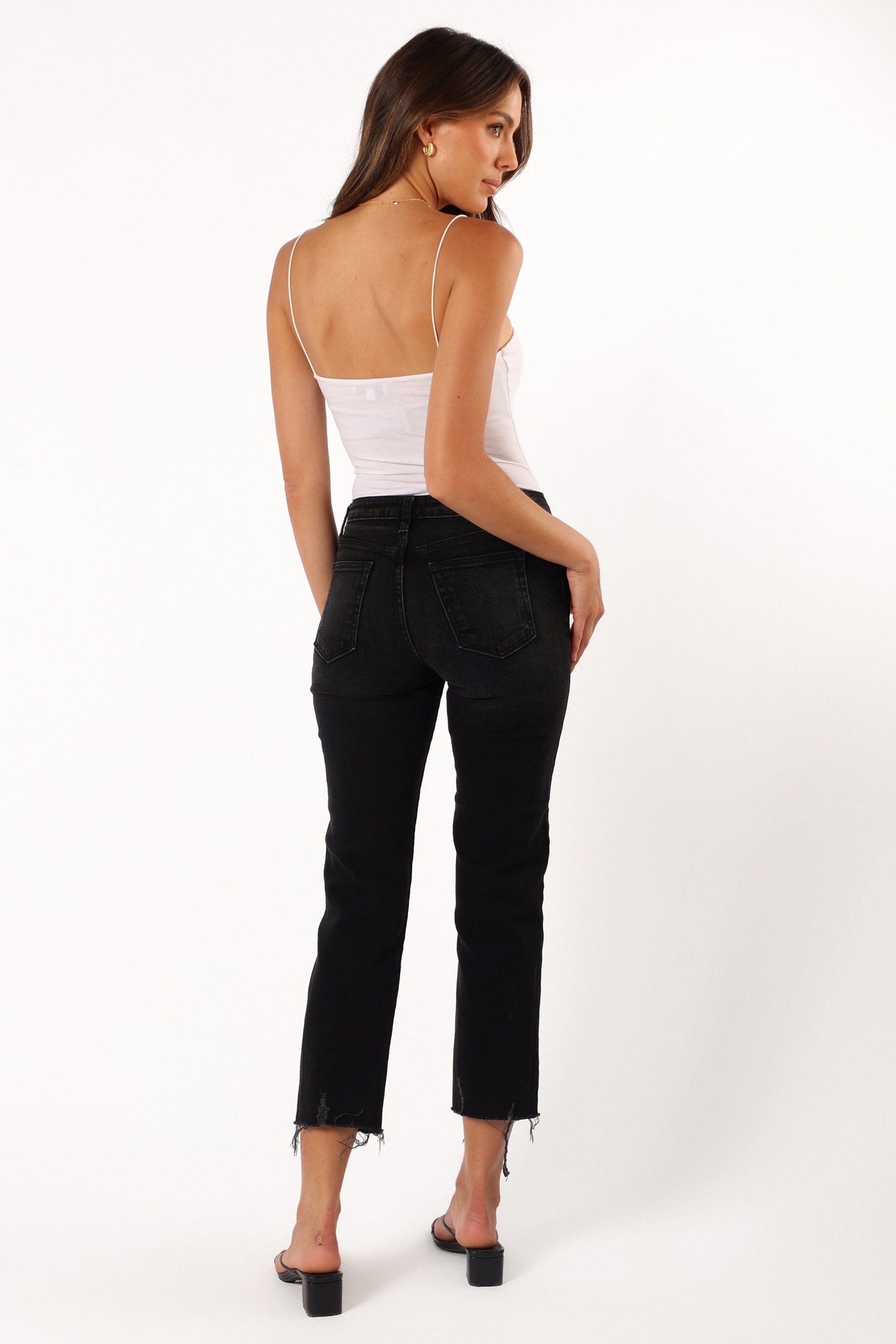 Rowan High Rise Straight Leg Jean - Washed Black - Image 4
