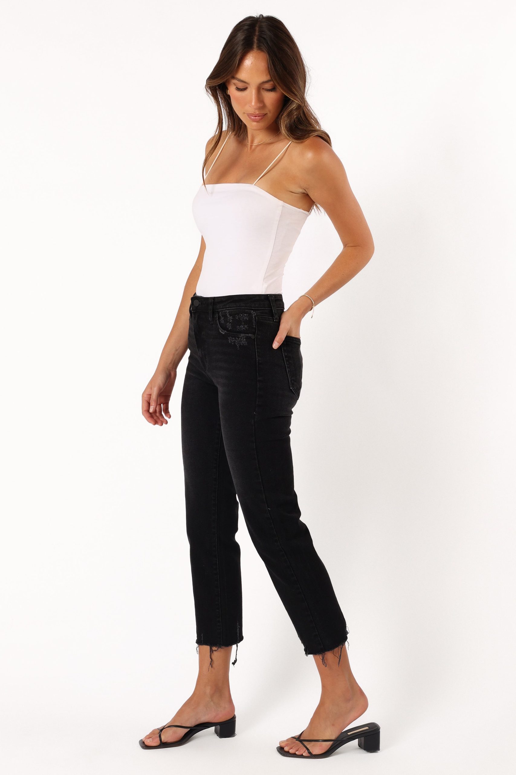 Rowan High Rise Straight Leg Jean - Washed Black - Image 3