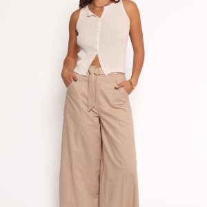 Sadie Wide Leg Pant - Oatmeal