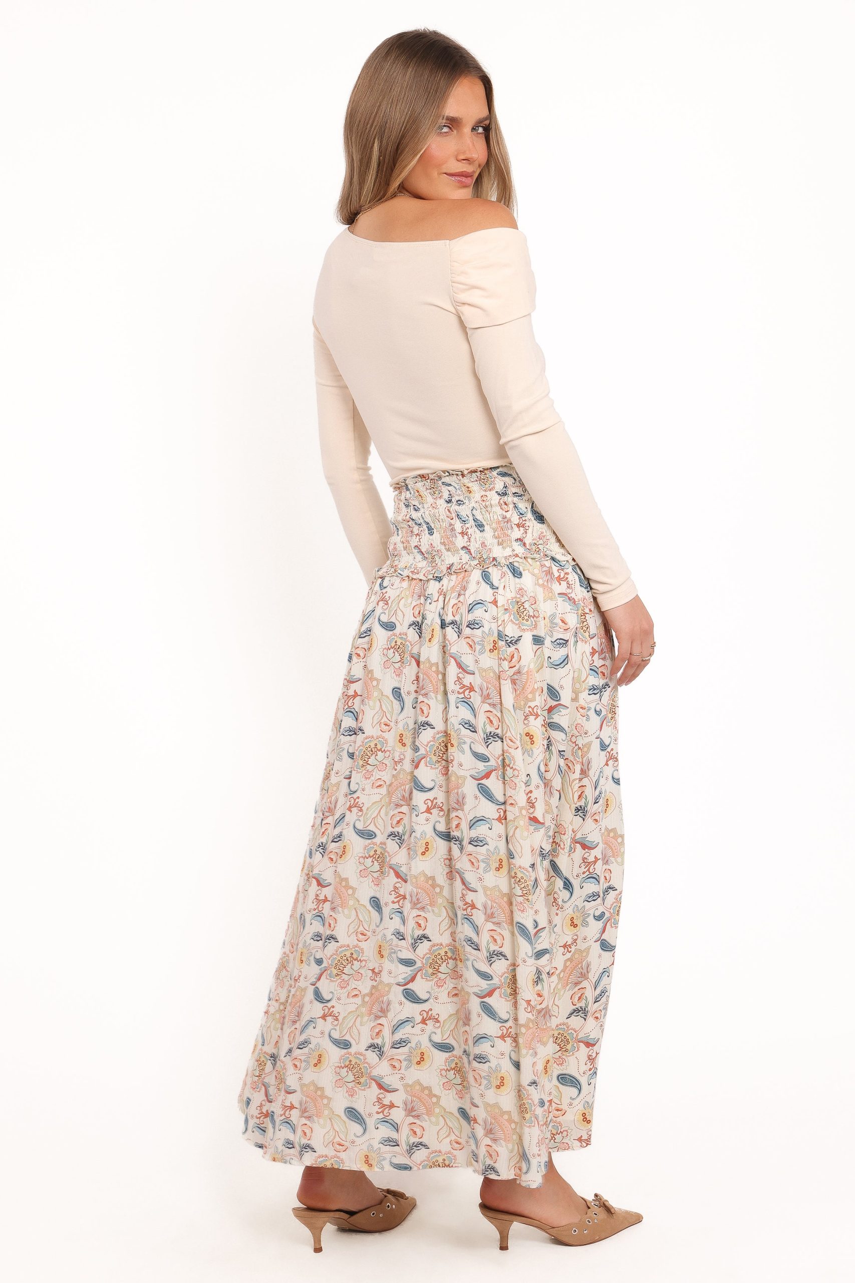 Seana Shirred Waist Maxi Skirt - Paisley - Image 5