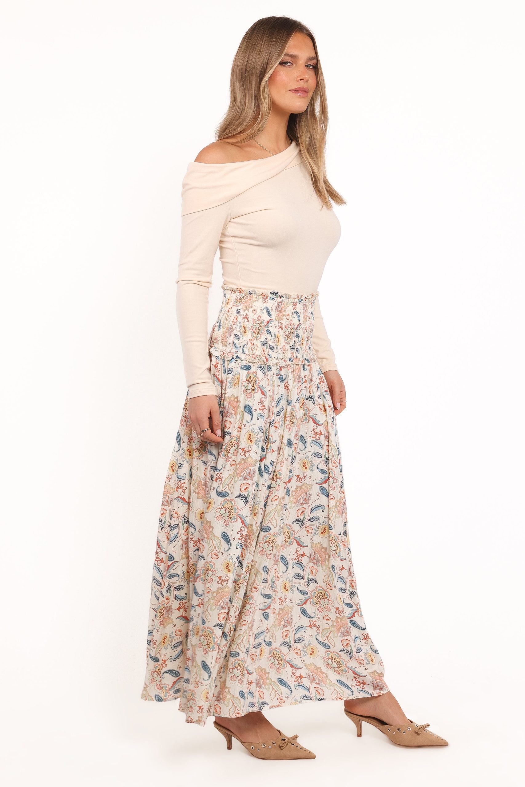 Seana Shirred Waist Maxi Skirt - Paisley - Image 4