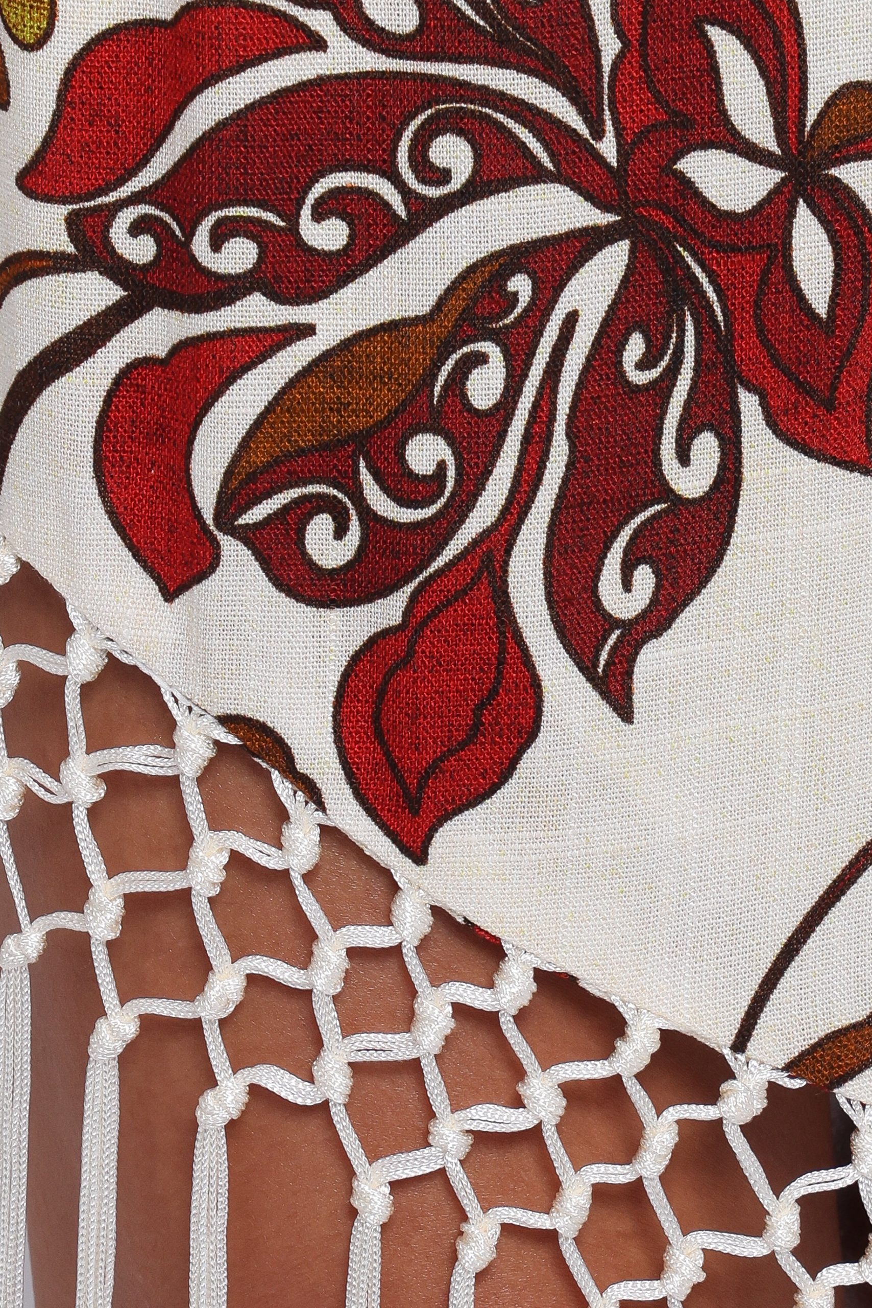 Shelby Midi Fringe Skirt - Brown Floral - Image 6