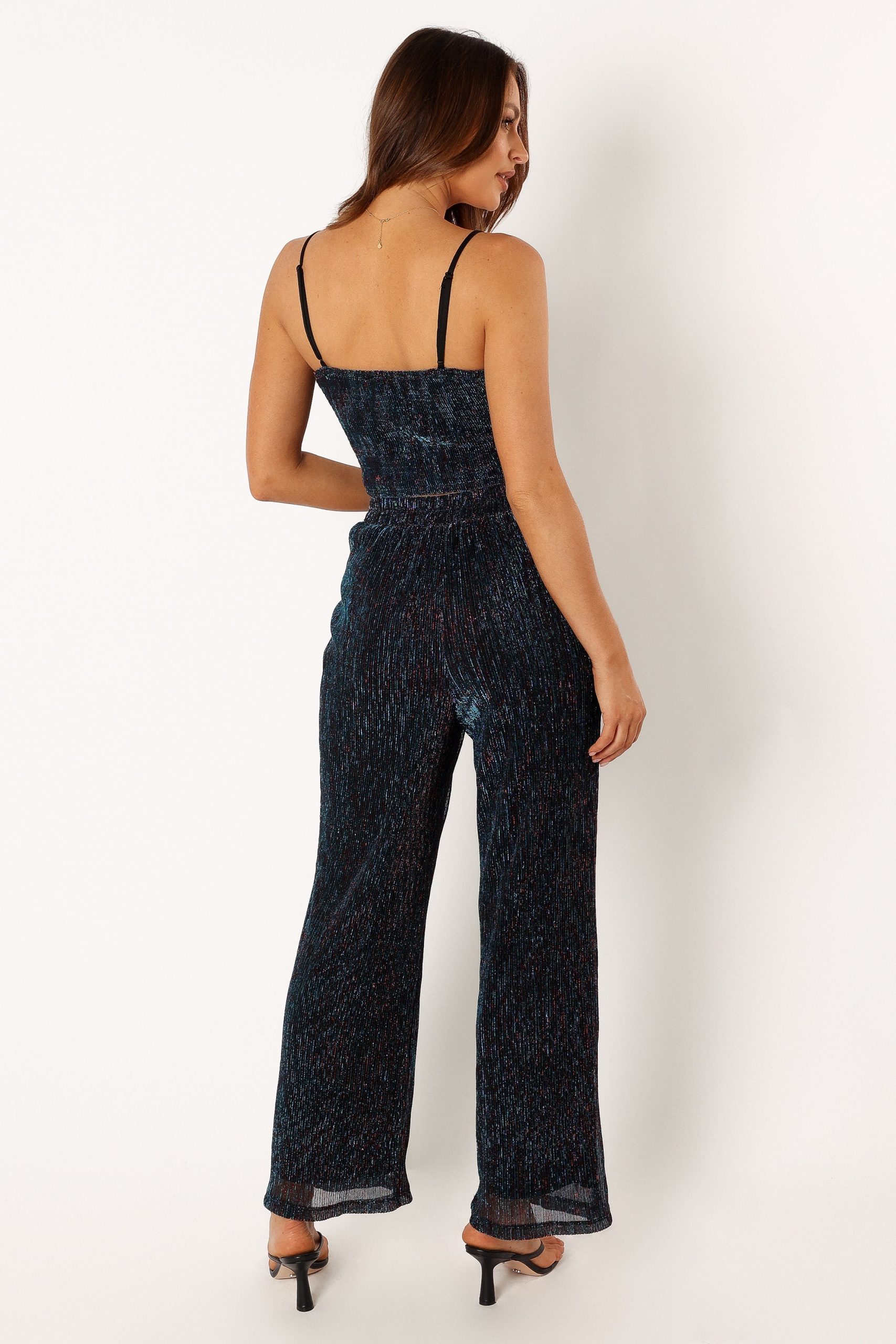 Sonja Wide Leg Pant - Black Teal - Image 6