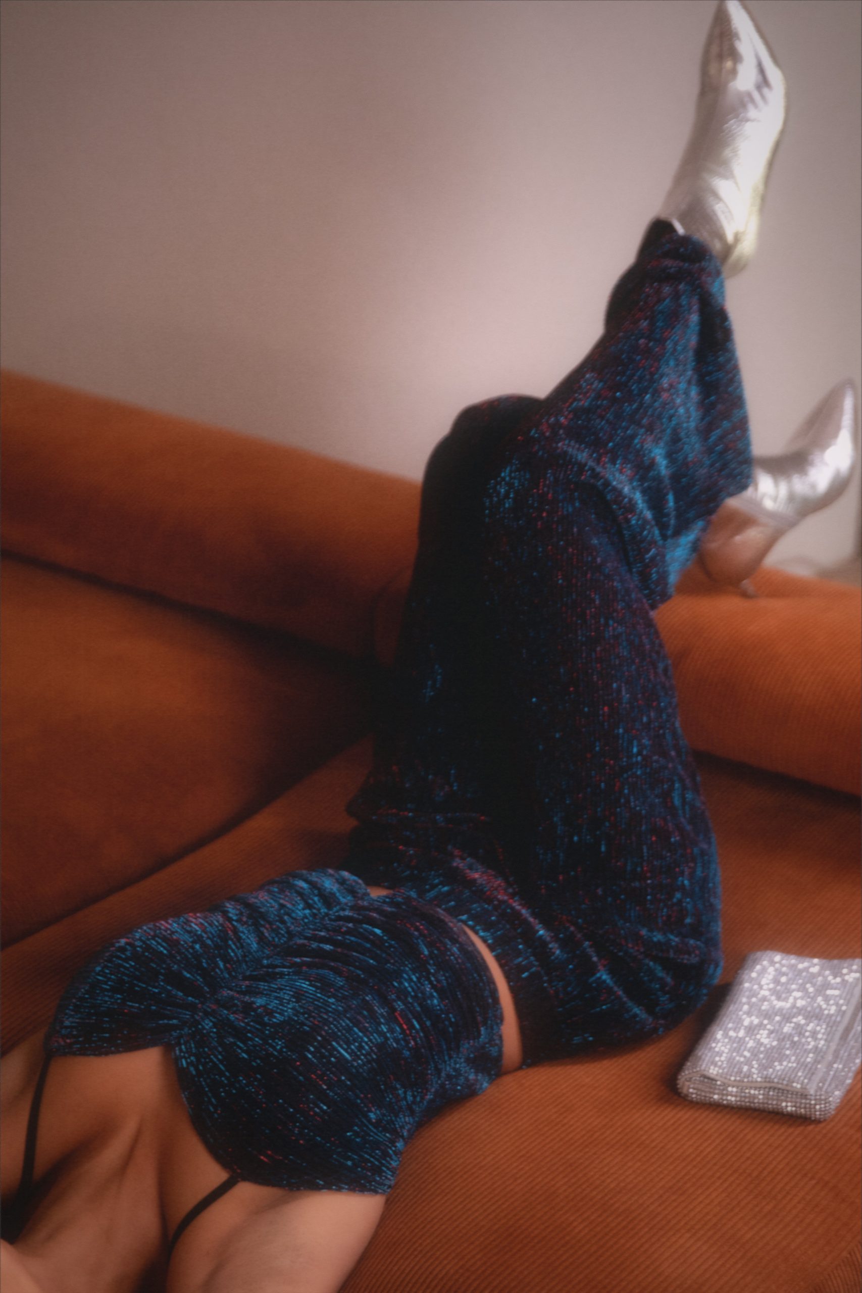 Sonja Wide Leg Pant - Black Teal - Image 3