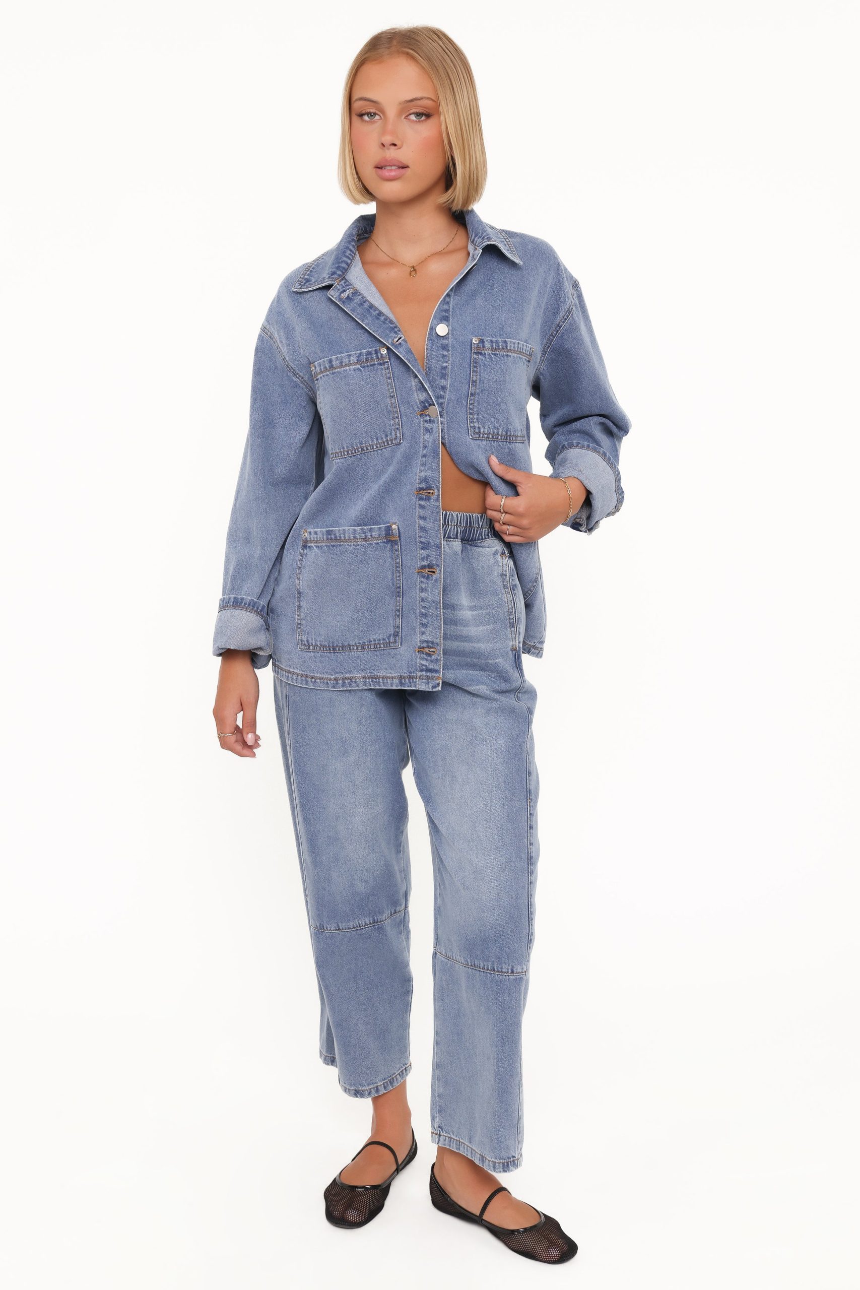 Sophie Cropped Barrel Jean - Medium Wash - Image 2