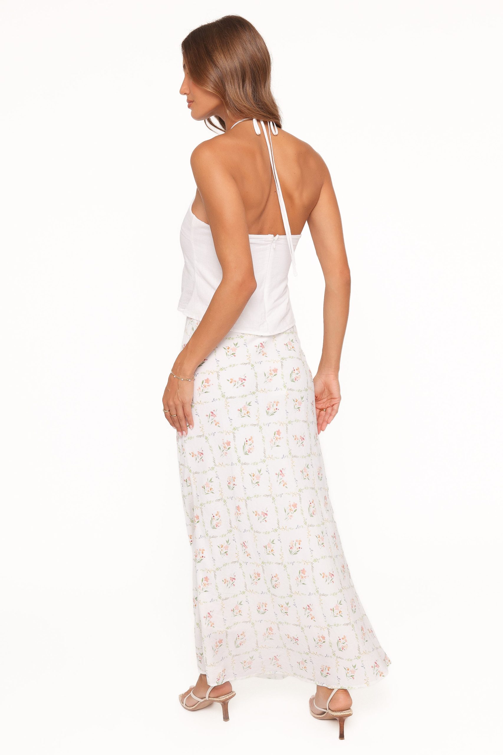Steele Bias Maxi Skirt - White Vintage Floral - Image 5
