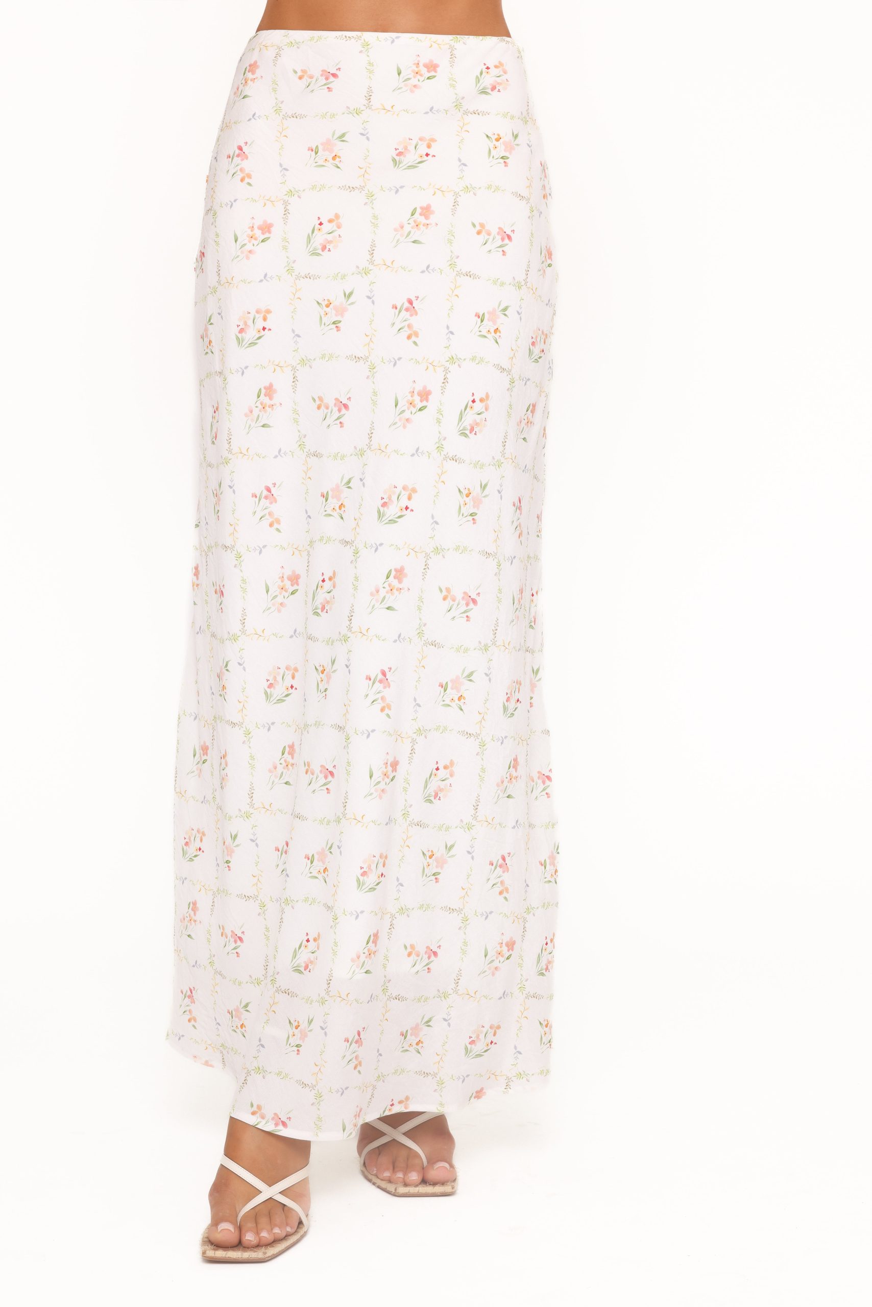 Steele Bias Maxi Skirt - White Vintage Floral - Image 3