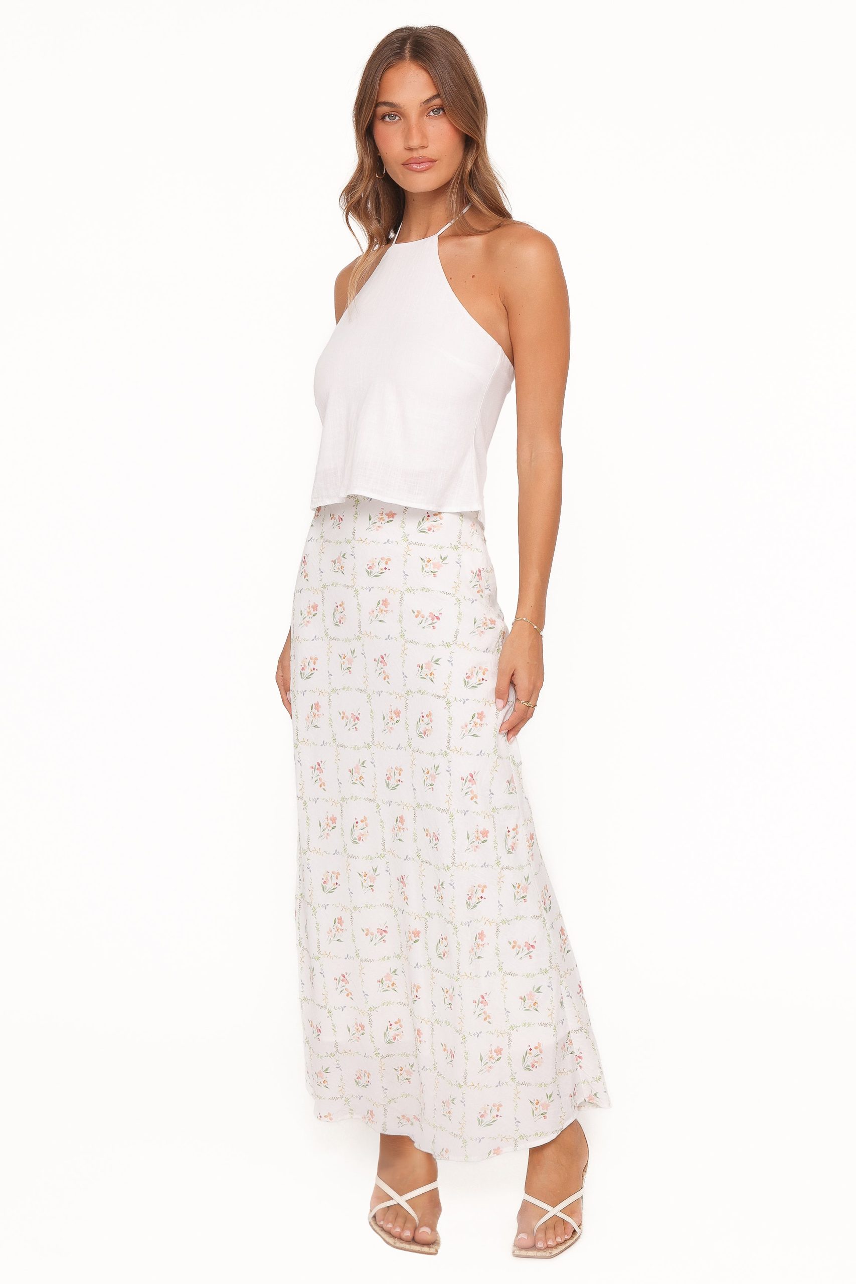 Steele Bias Maxi Skirt - White Vintage Floral - Image 4
