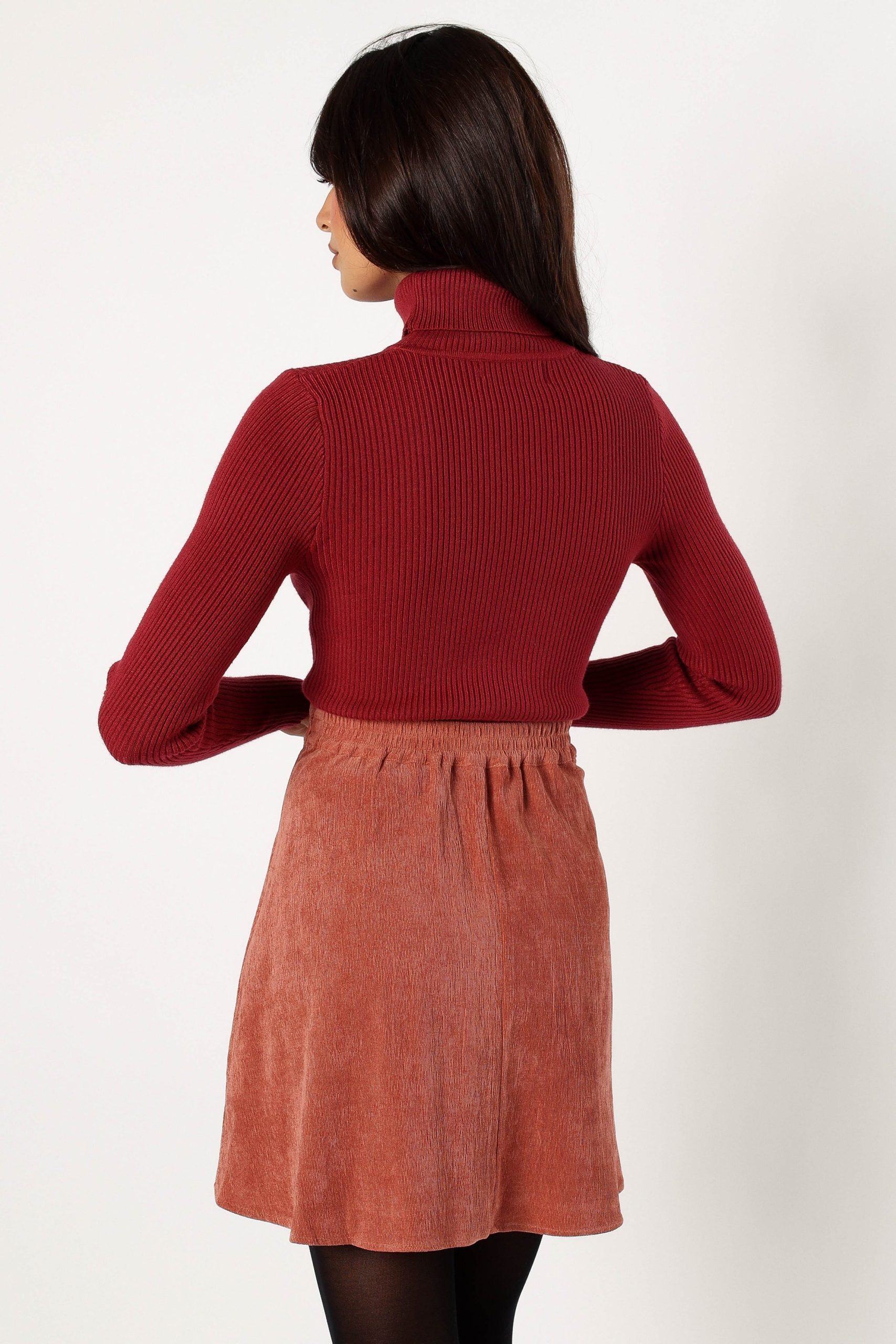 Tammy Cord Skirt - Brick - Image 3