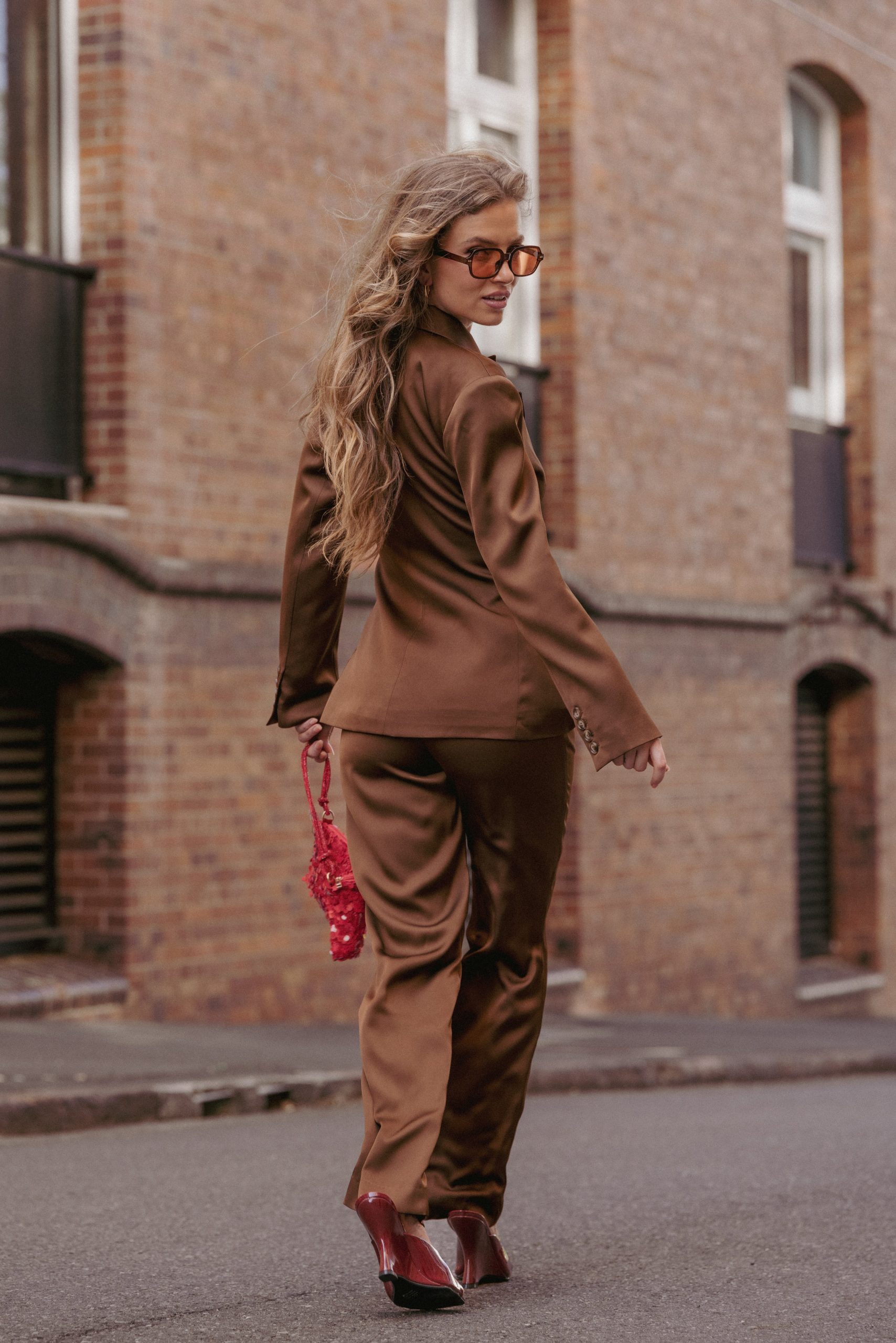 Trina Tailored Pant - Brown - Image 8