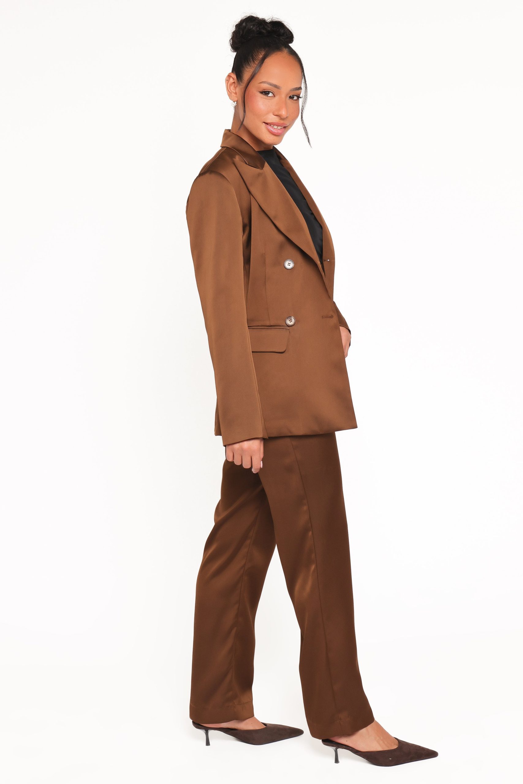 Trina Tailored Pant - Brown - Image 4