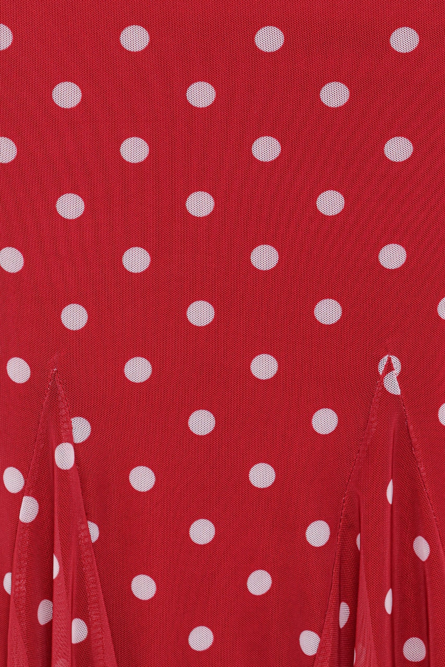 Tullia Mesh Midi Skirt - Red Polka Dot - Image 5