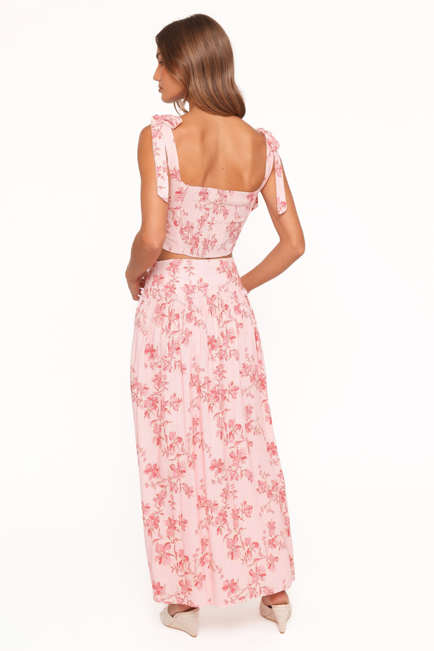 Tyler Drop Waist Maxi Skirt - Rose Pink Floral - Image 5