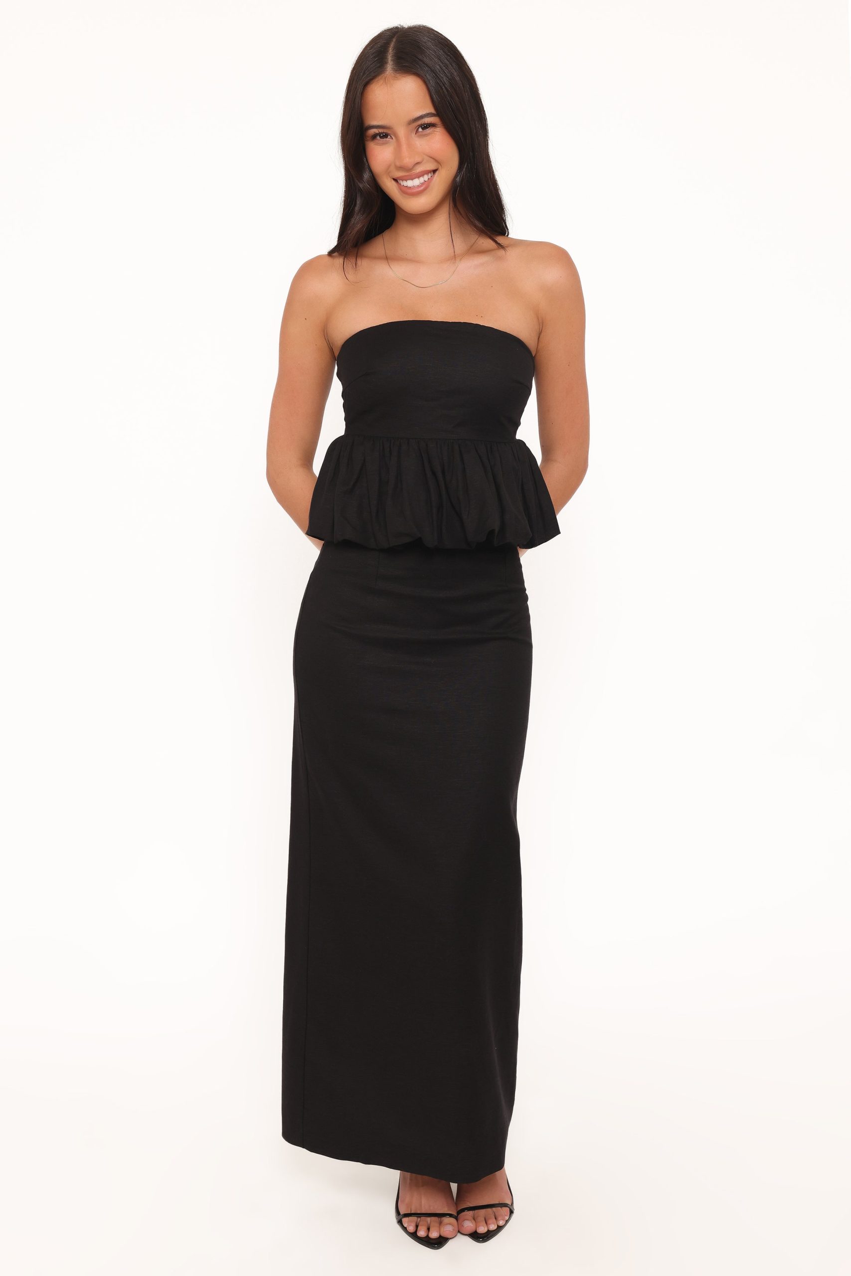 Ursa Fitted Column Skirt - Black - Image 2