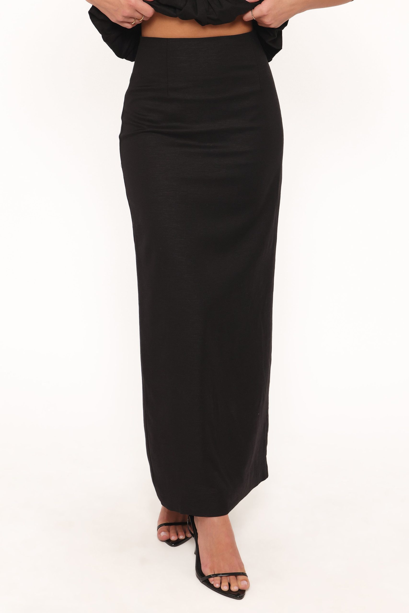 Ursa Fitted Column Skirt - Black - Image 3