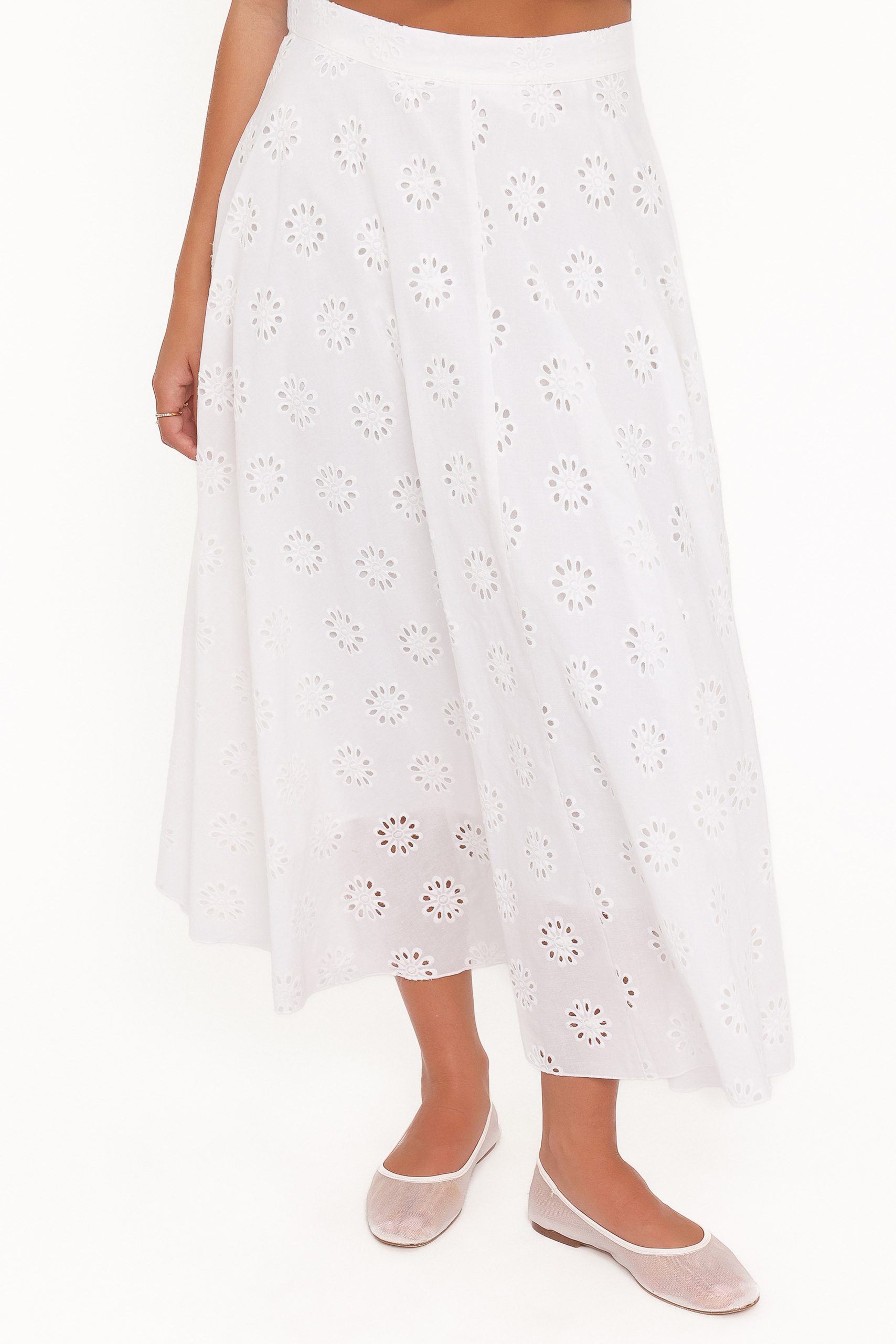 Varia Eyelet Maxi Skirt - White - Image 3
