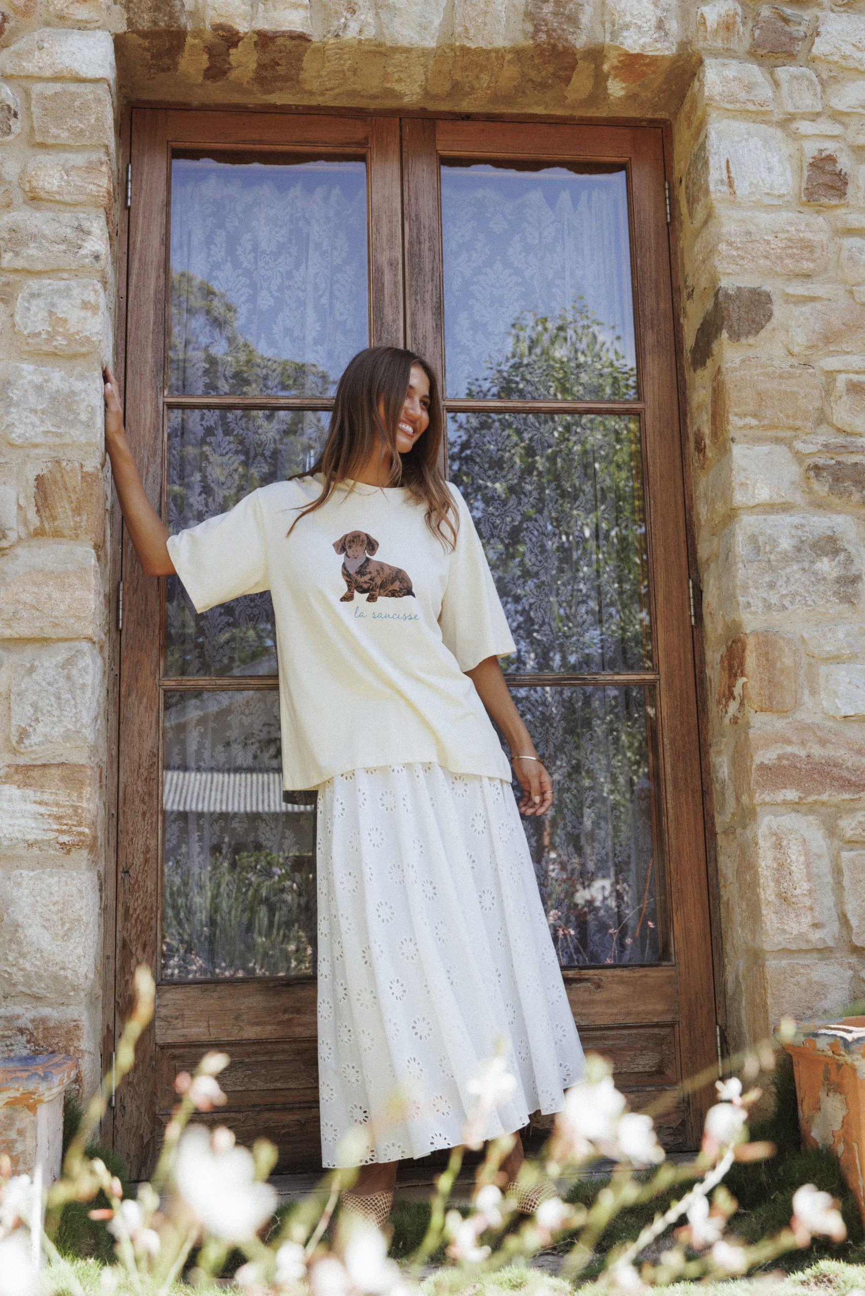 Varia Eyelet Maxi Skirt - White - Image 7