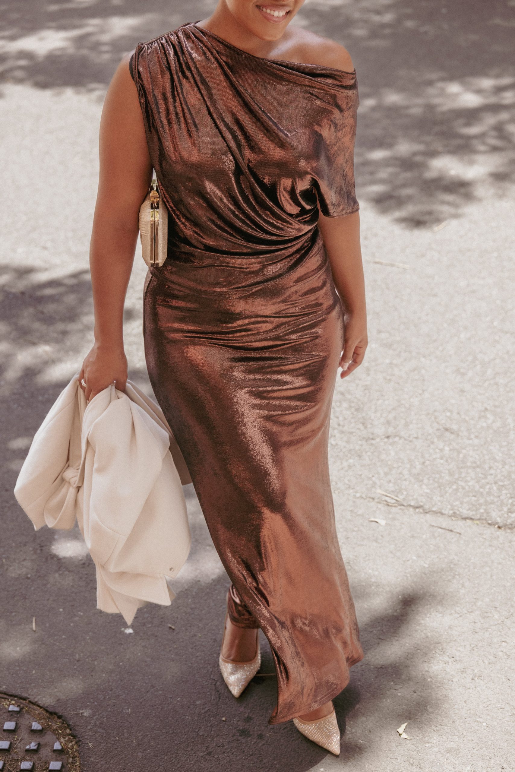 Velman Metallic Maxi Skirt - Bronze - Image 8