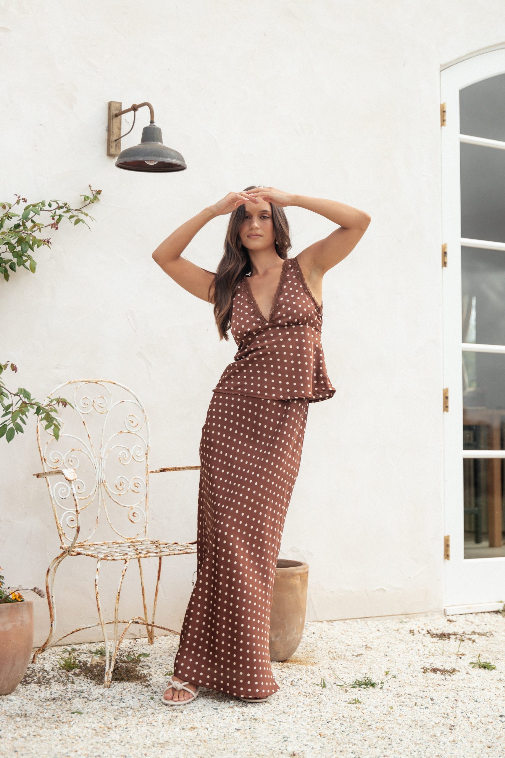 Velman Skirt - Brown Polka Dot - Image 2