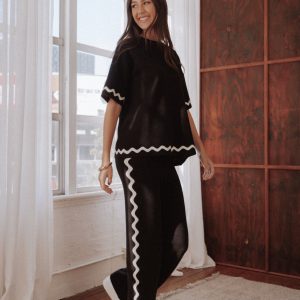 Vespa Knitted Pant - Black White