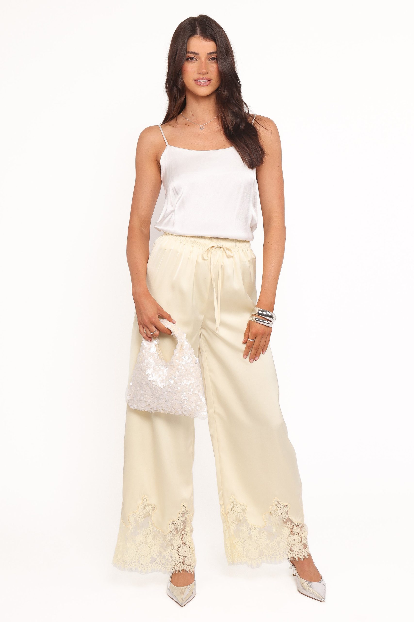 Viola Drawstring Wide Leg Pant - Yellow - Image 6