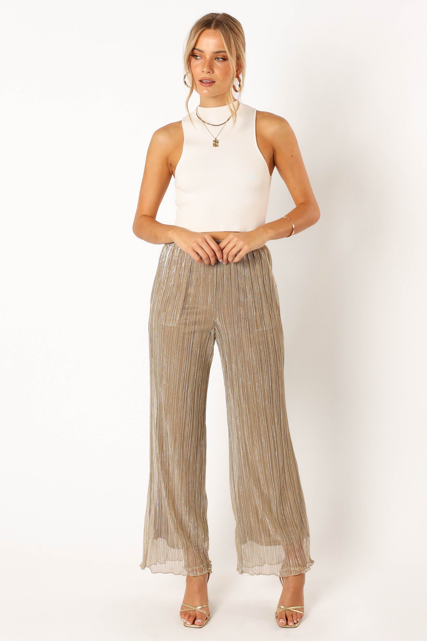 Walker Plisse Pants - Silver - Image 3