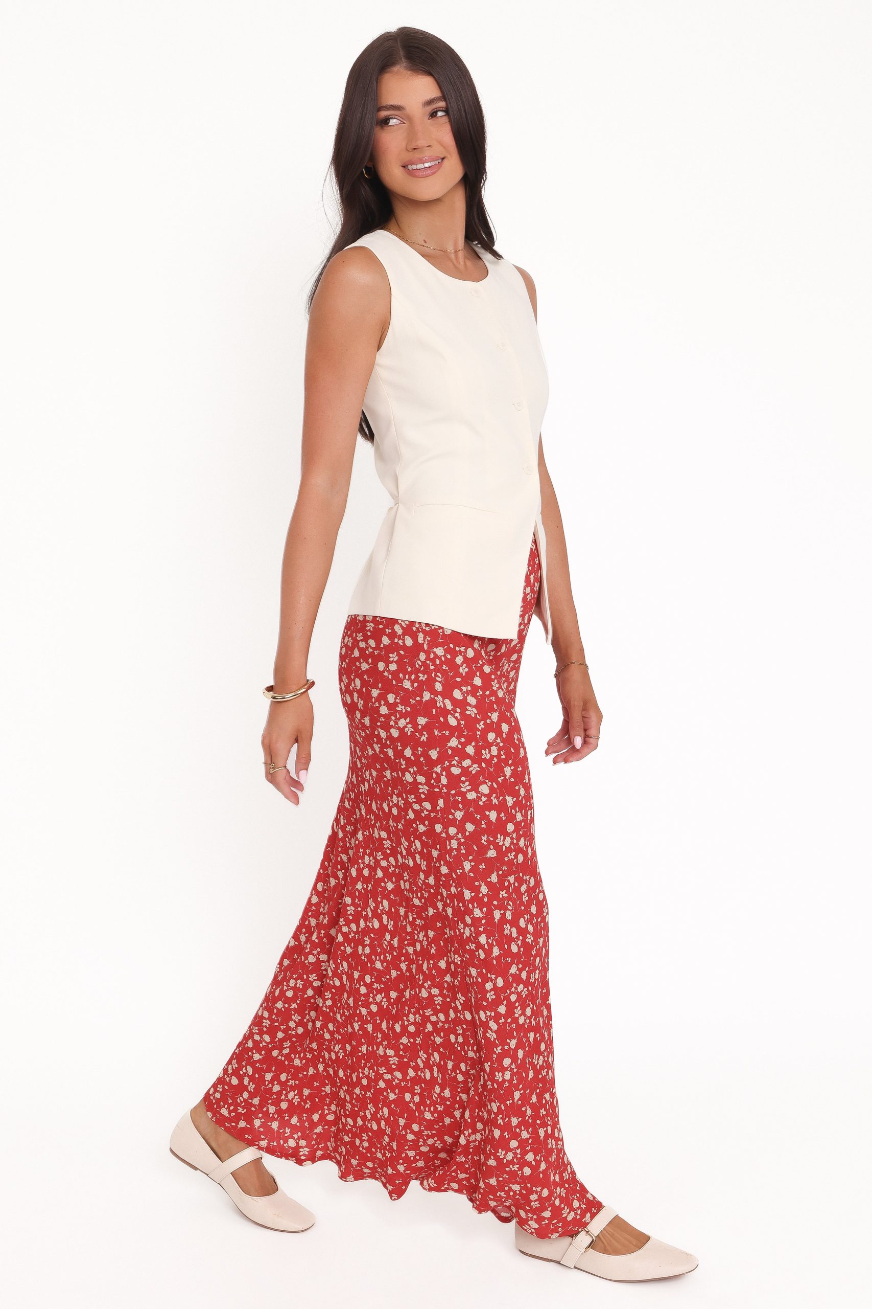 Zoella Maxi Skirt - Red Floral - Image 4