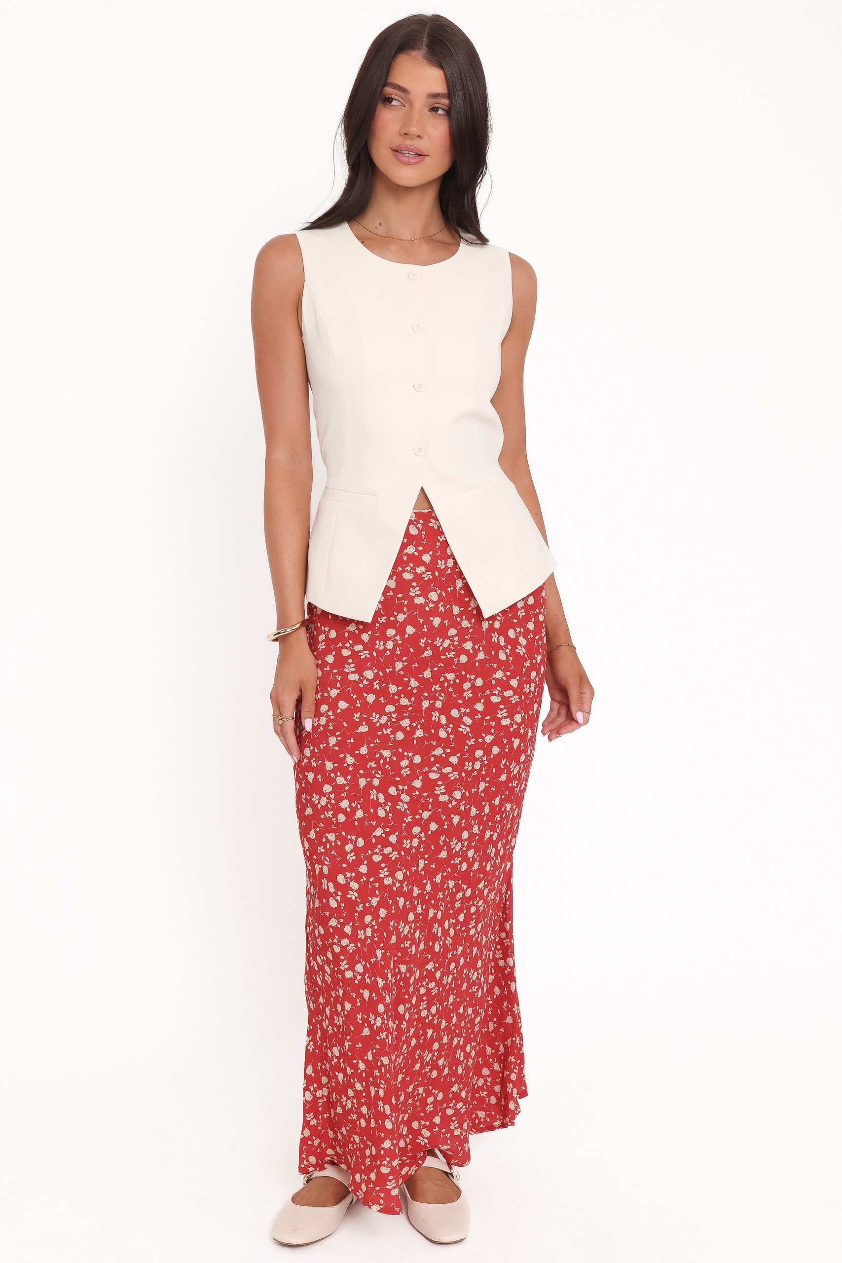 Zoella Maxi Skirt - Red Floral - Image 6