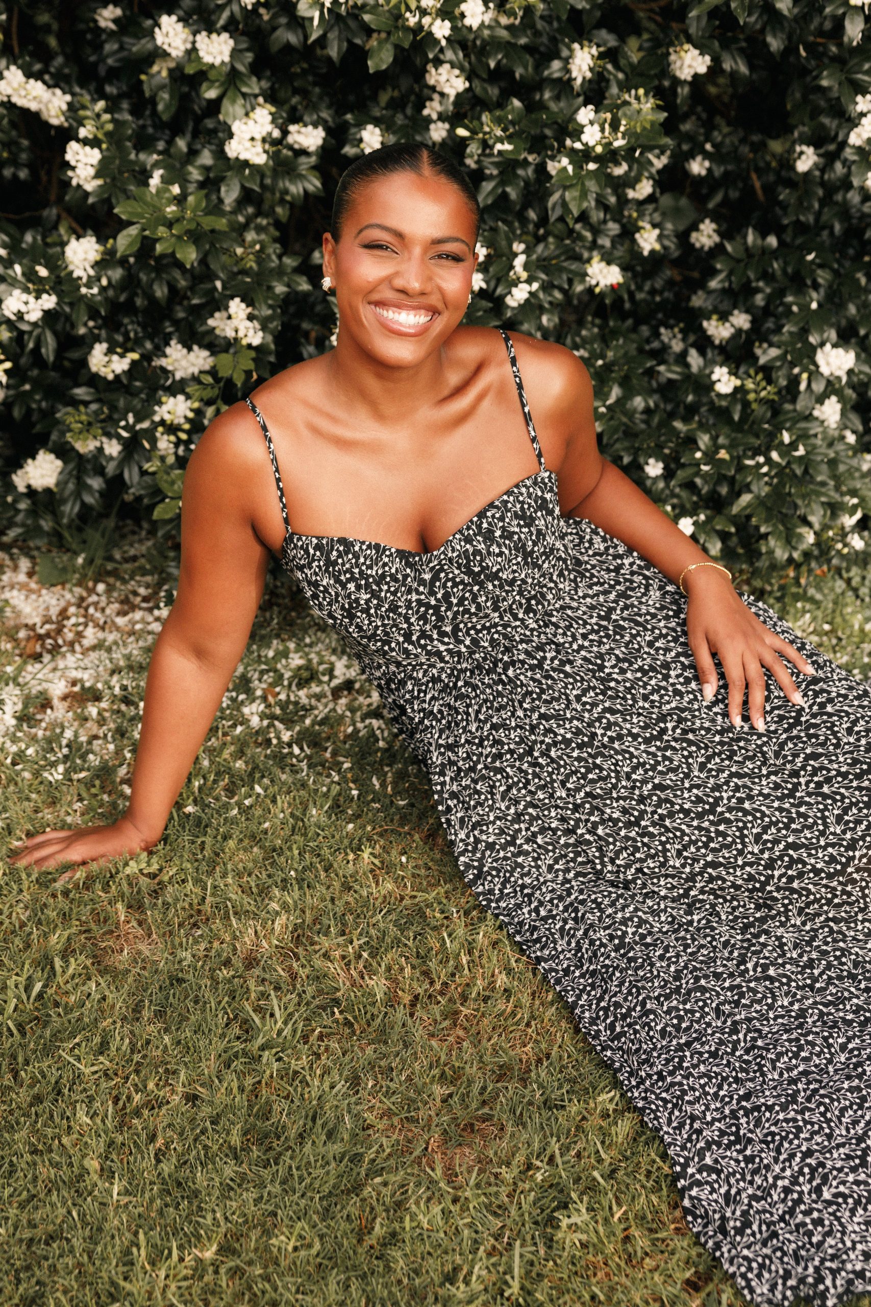 Achanti Pleated Maxi Dress - Black Floral - Image 2