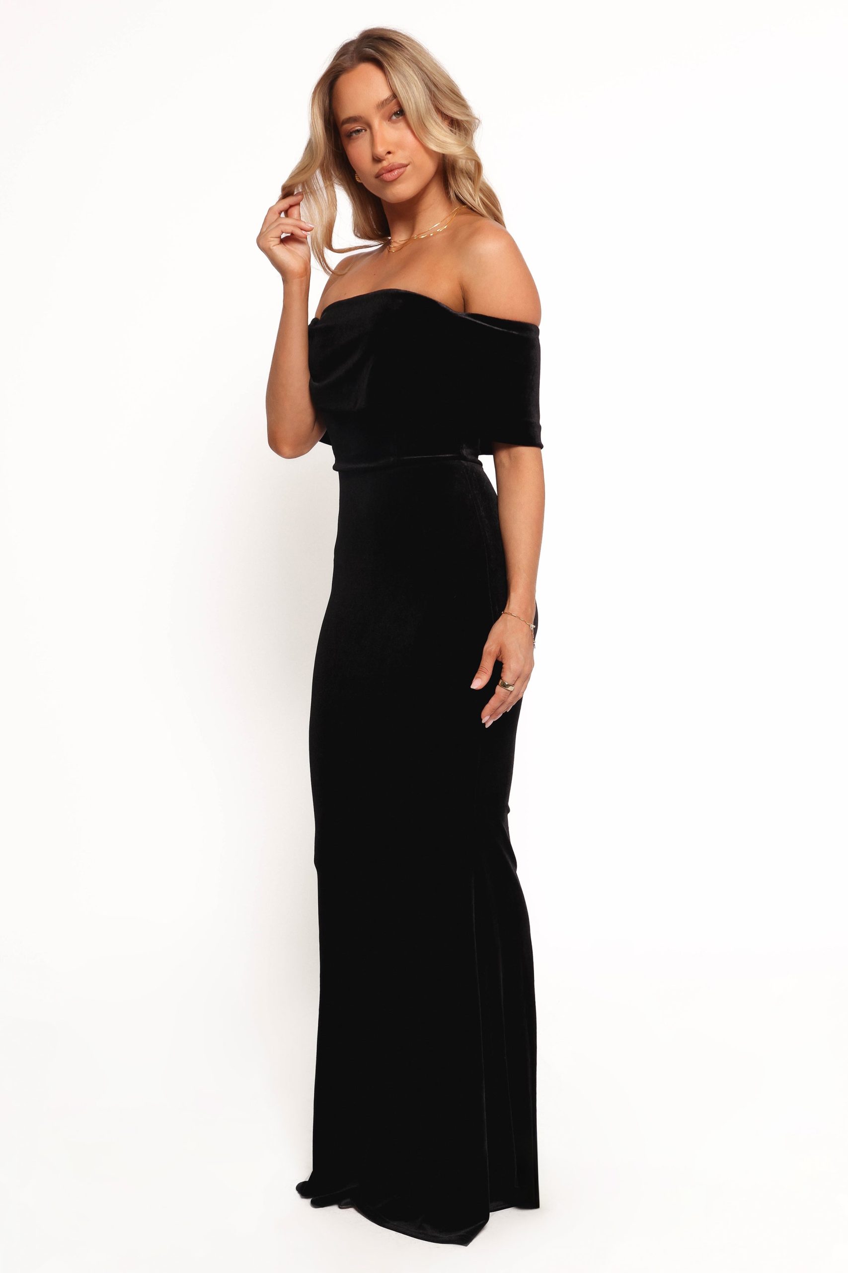 Adair Off Shoulder Maxi Dress - Black - Image 5