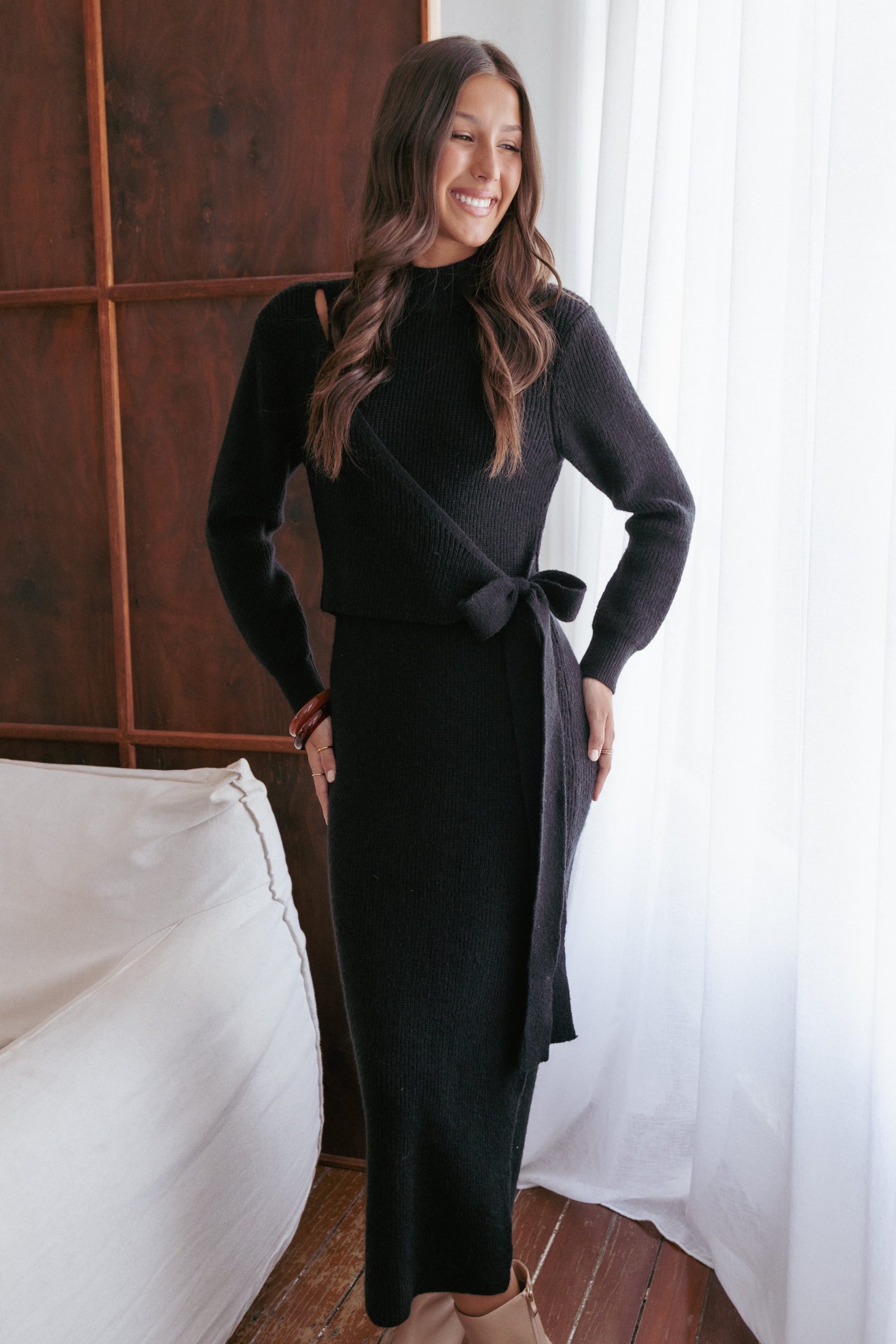 Aerin Knit Dress - Black - Image 8