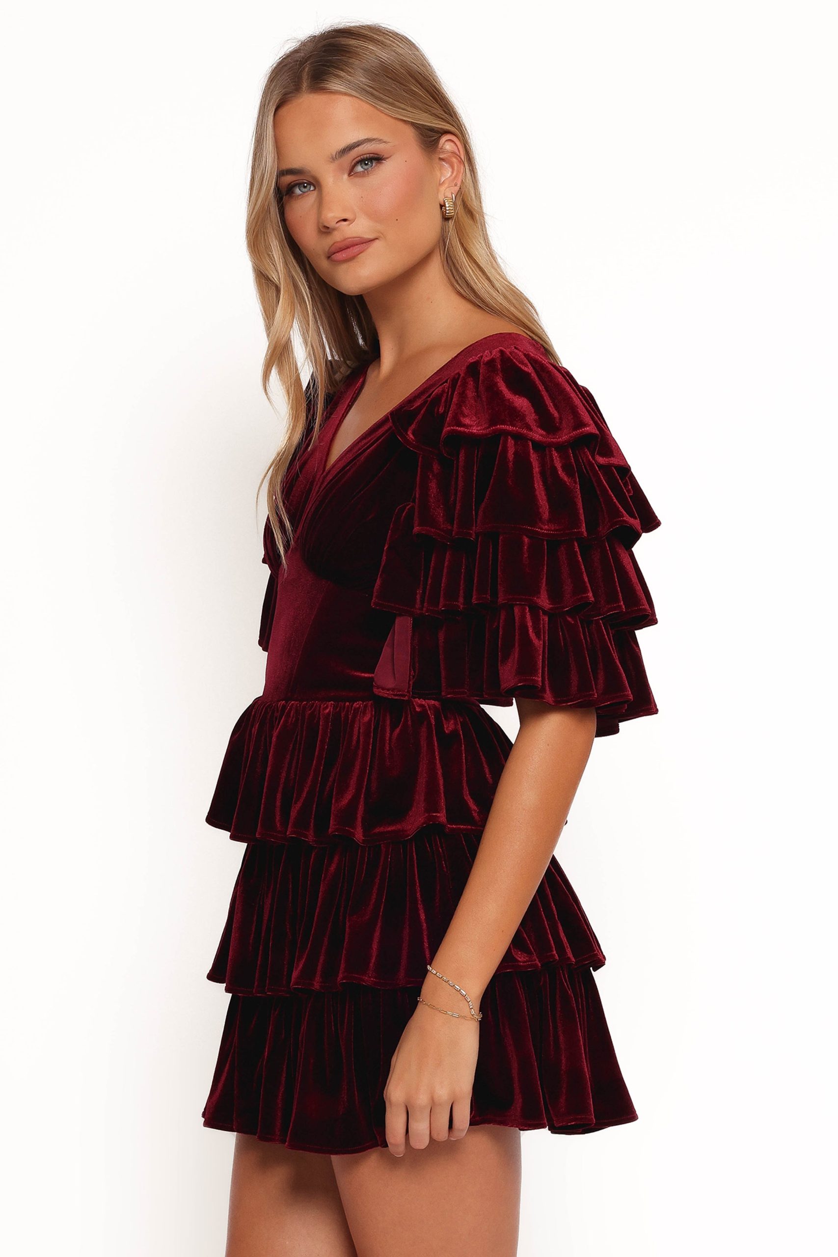 Agnes Mini Dress - Wine - Image 4