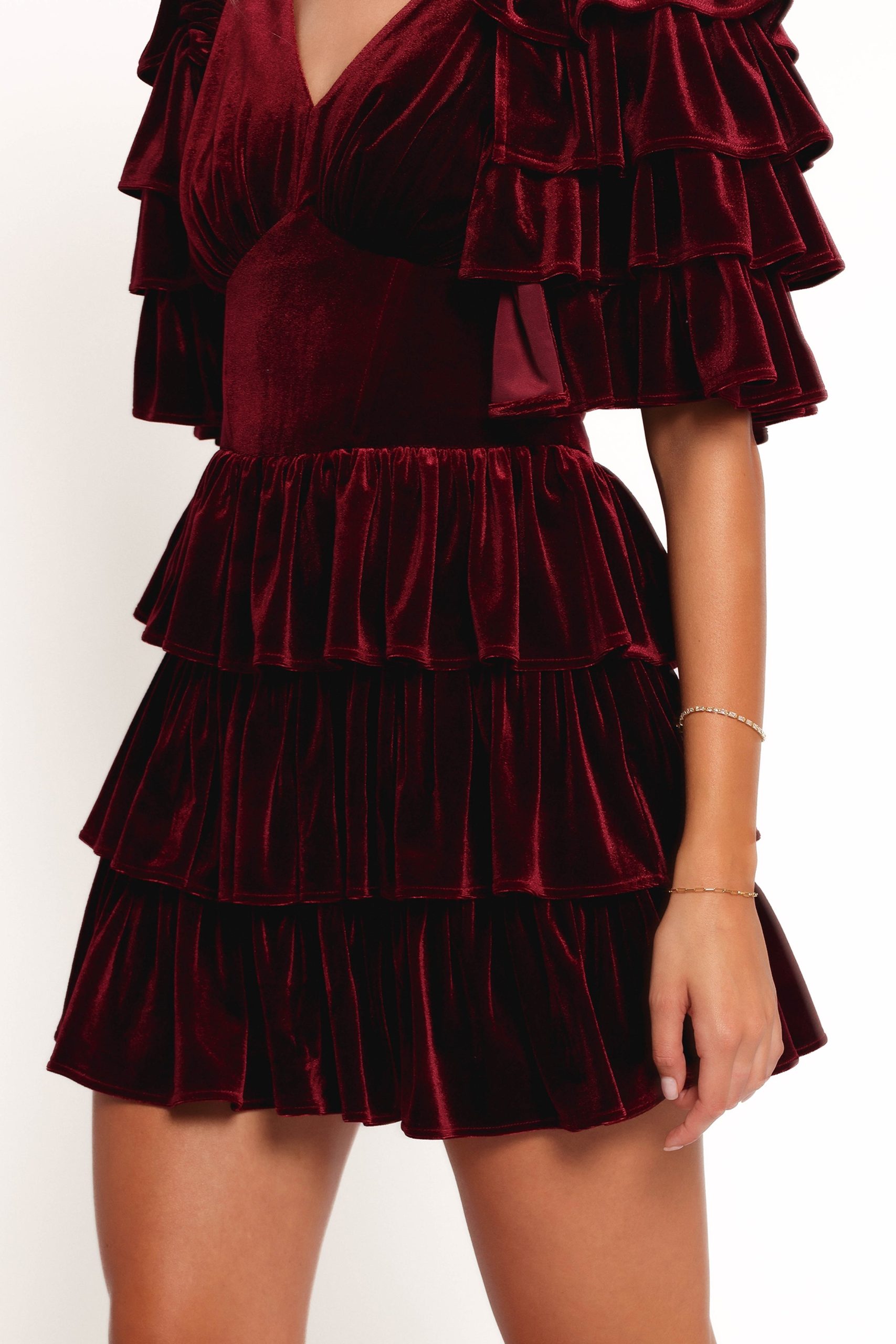 Agnes Mini Dress - Wine - Image 7