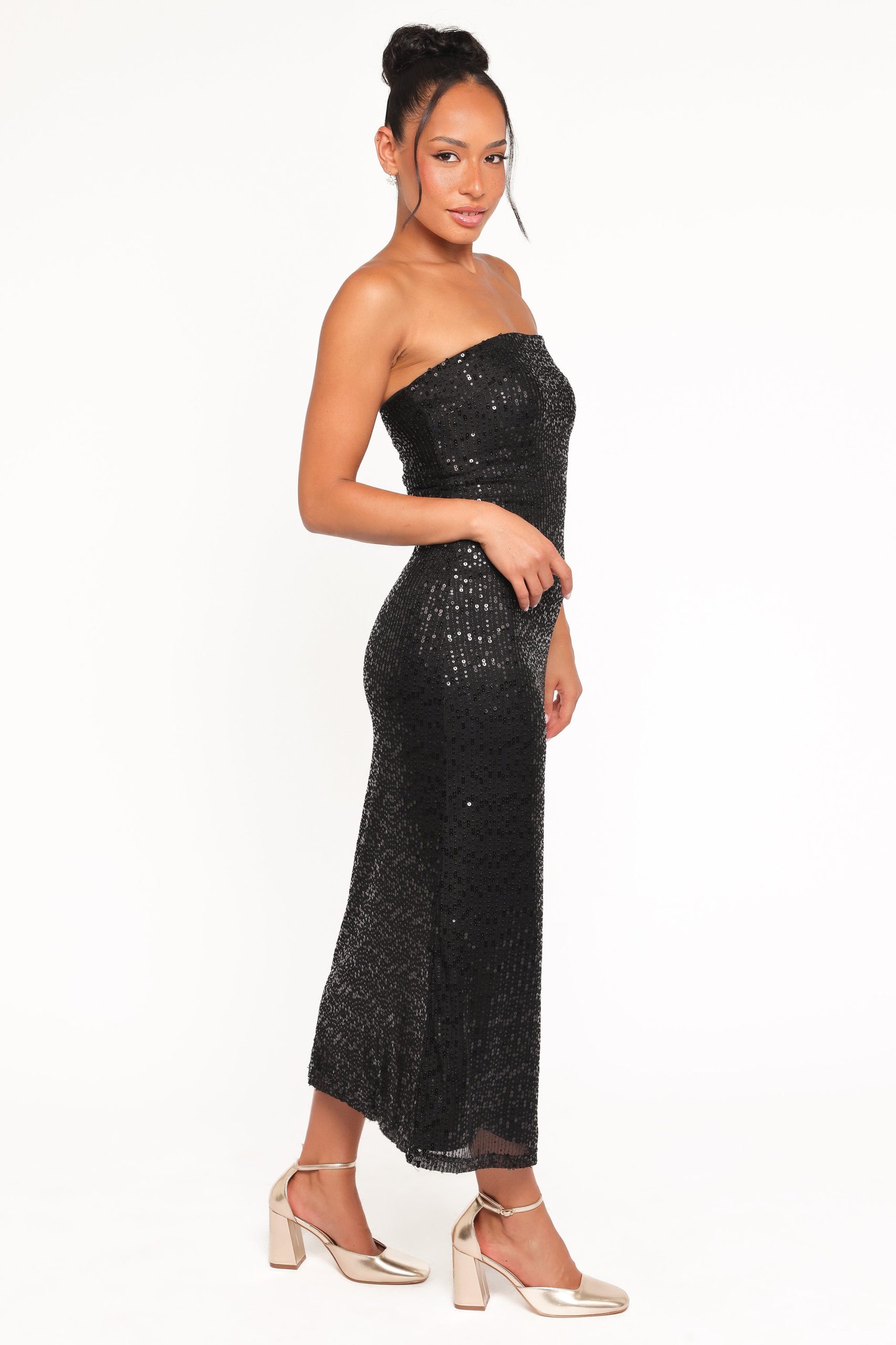 Agnes Strapless Sequin Maxi Dress - Black - Image 4